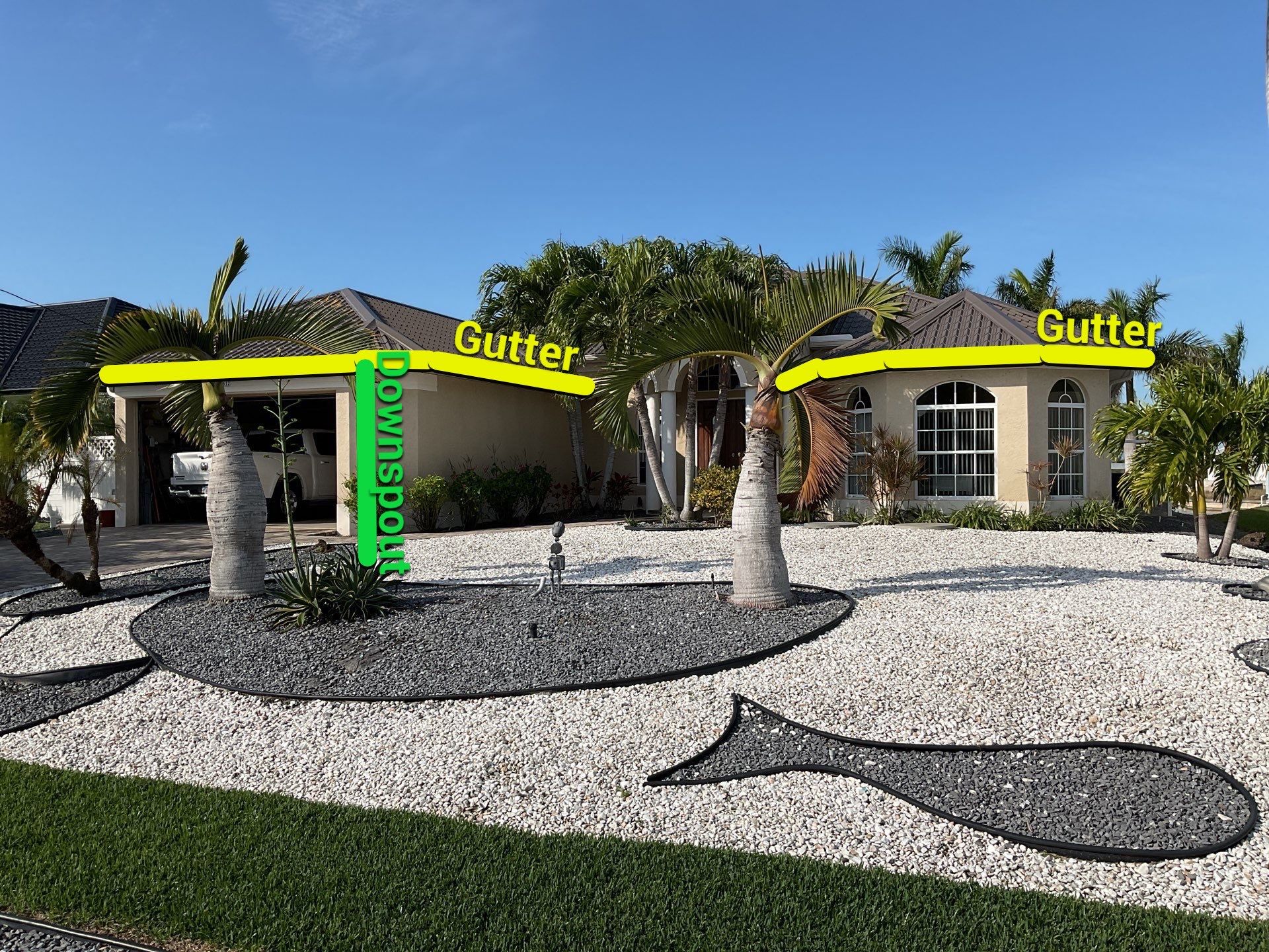 Brown Seamless Gutters Installation in Cape Coral FL by Gutter Professors