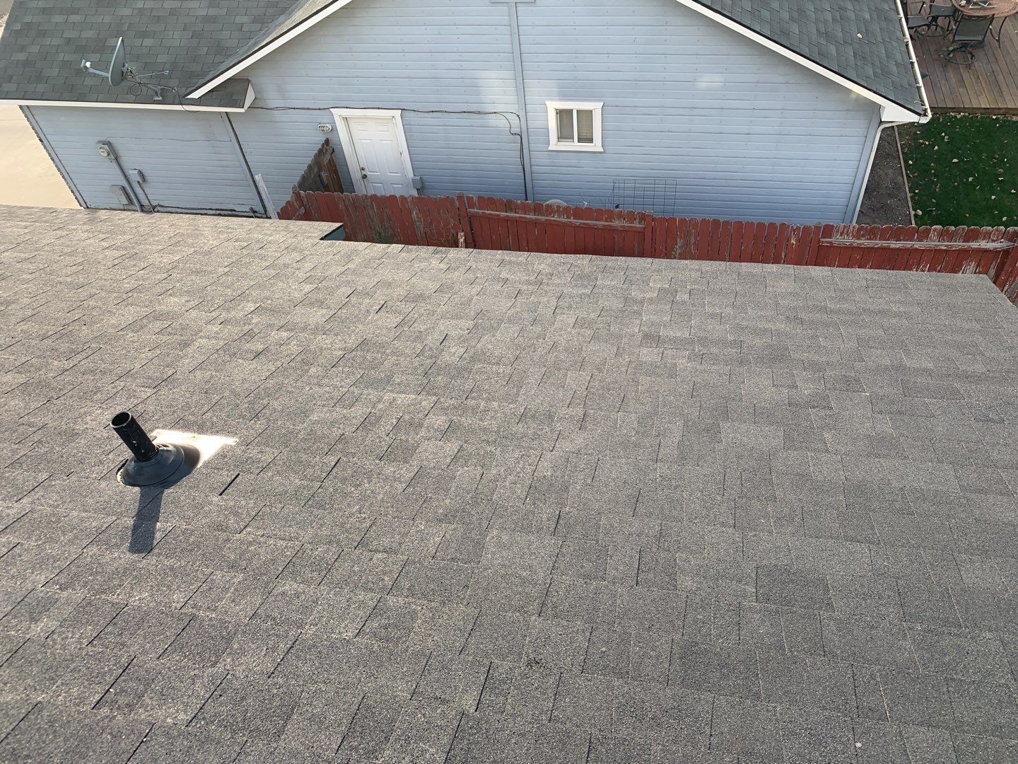 Meridian two story roof installation using Owens Corning Onyx Black by ID Roofing LLC