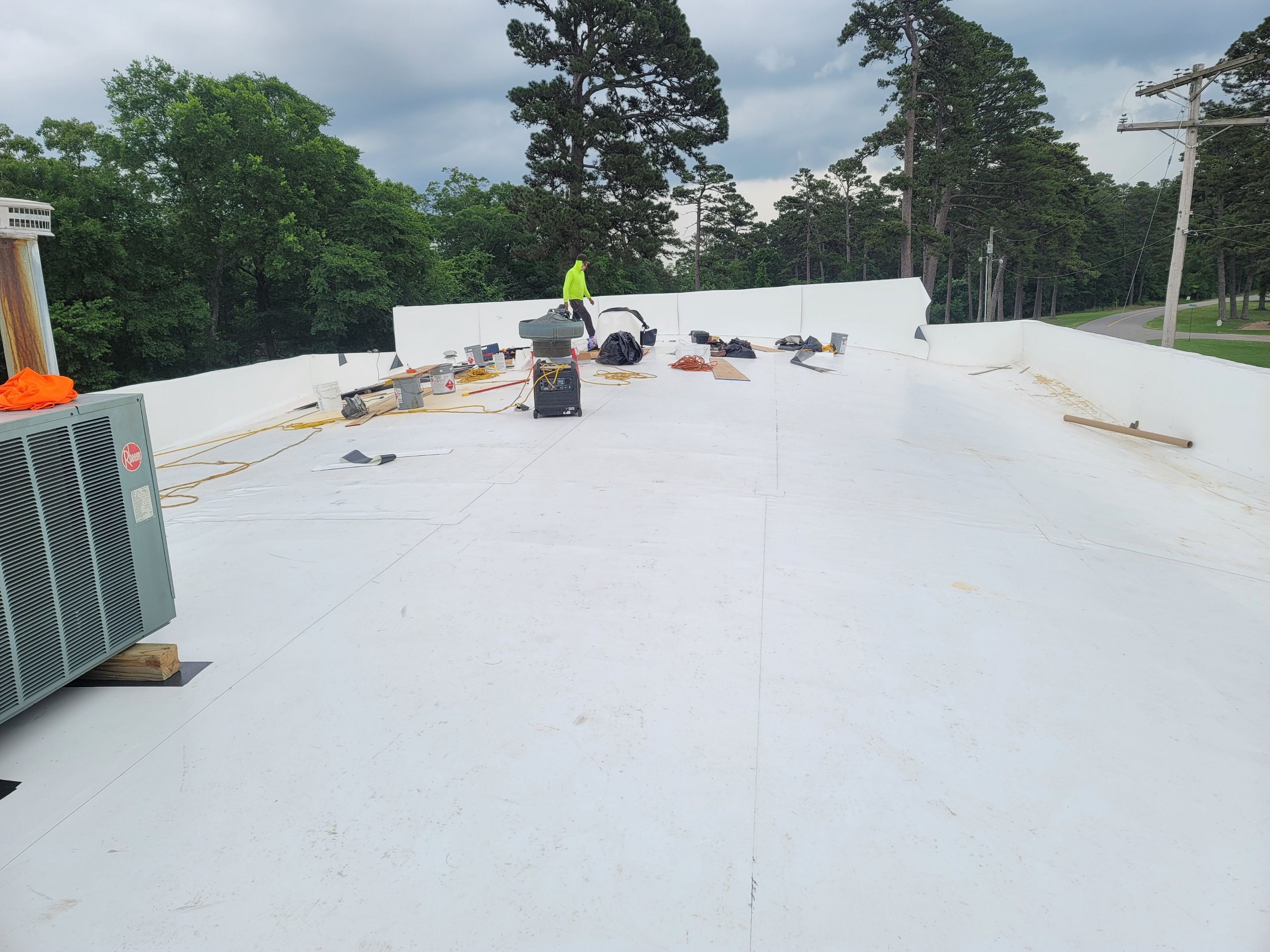 Choctaw Nation Healthcare Center - White Building by Hostetler Roofing