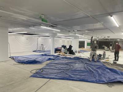 Commercial Ceiling Painting – Downtown Location