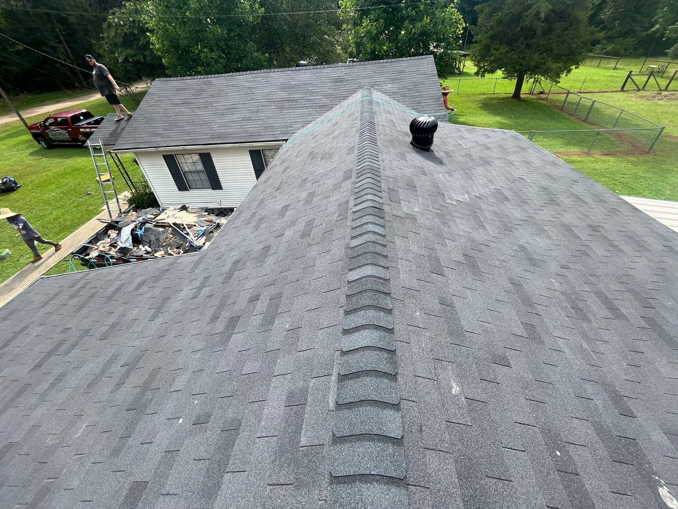 Residential Shingle Reroof using CertainTeed XT25: Moire Black by Hostetler Roofing