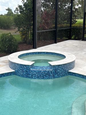Textured Marble Pool Deck - Bonita National Golf & Country Club