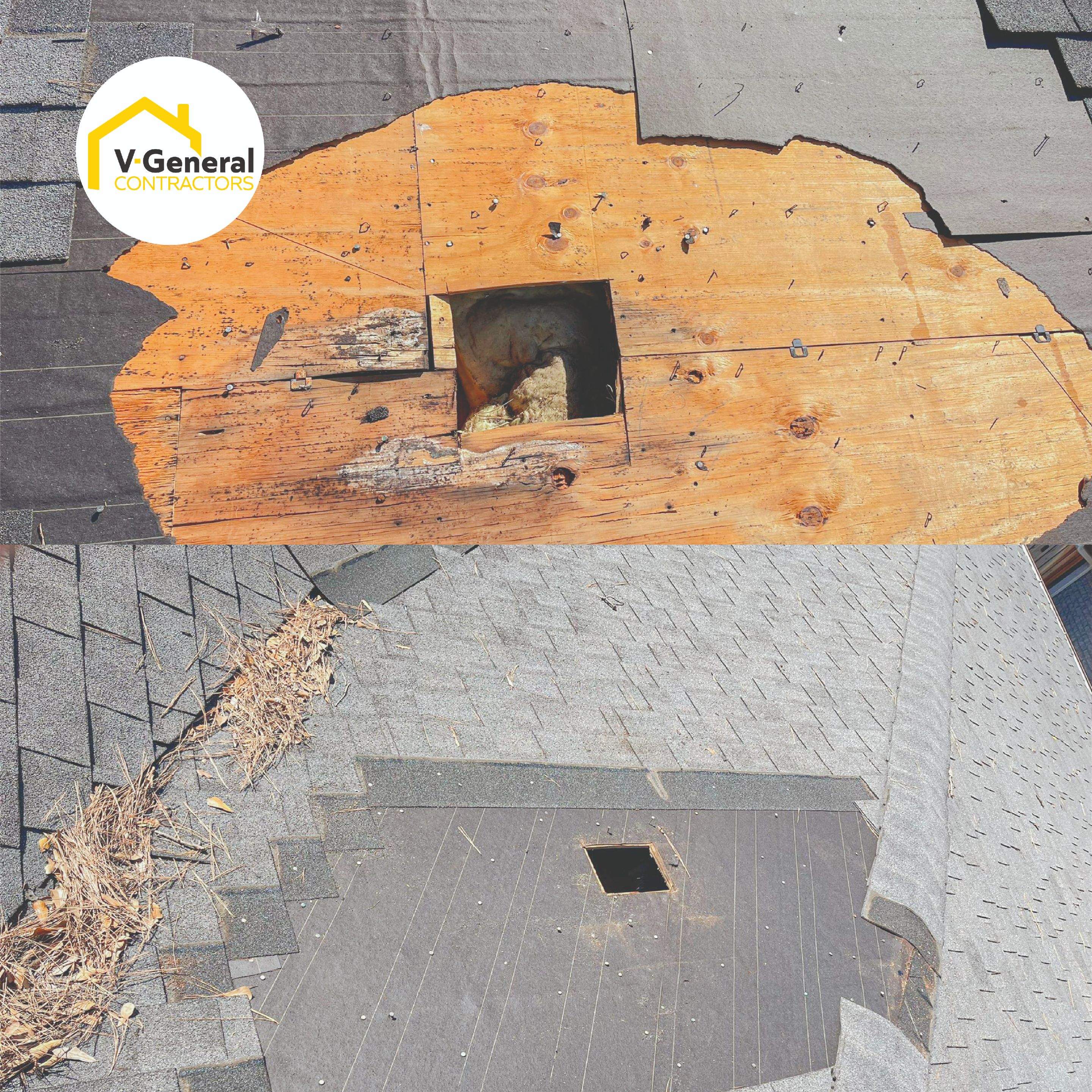 Roof Repair. Using GAF HDZ by V General Contractors 