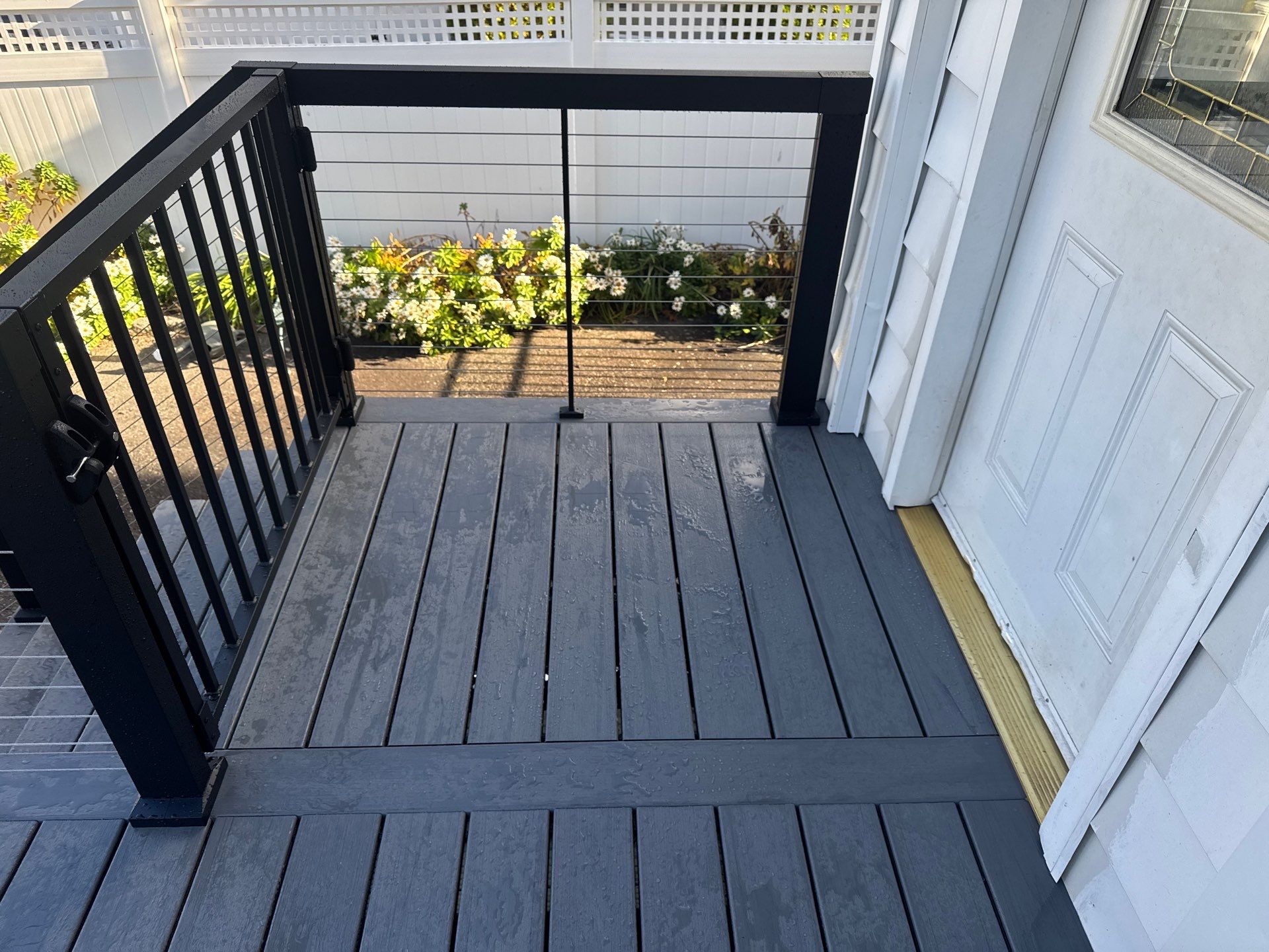 new deck with cable rails in Montclair NJ by deck guardian