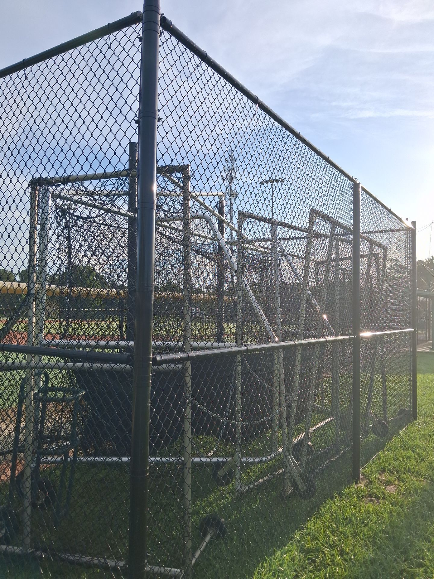 Commercial Black Chain Link Fence Installation in North Port by True Fence LLC