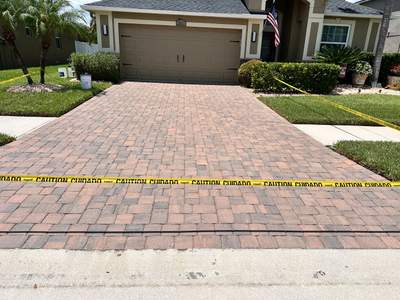 Multi-Colored Concrete Paver Driveway Sealing in Ruskin