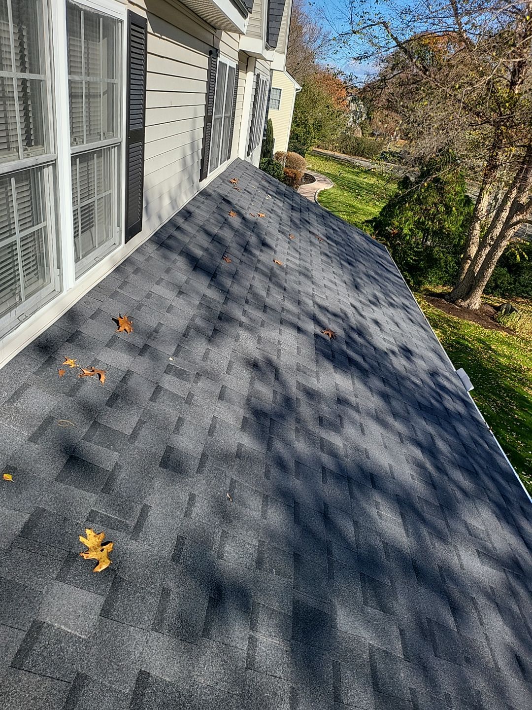 Residential Roofing Installation using Certainteed Landmark Moire Black by A Plus Exterior
