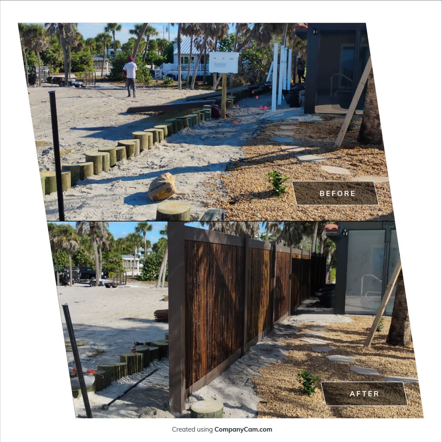 Custom Bamboo Vinyl Fence in Manasota Key by True Fence LLC