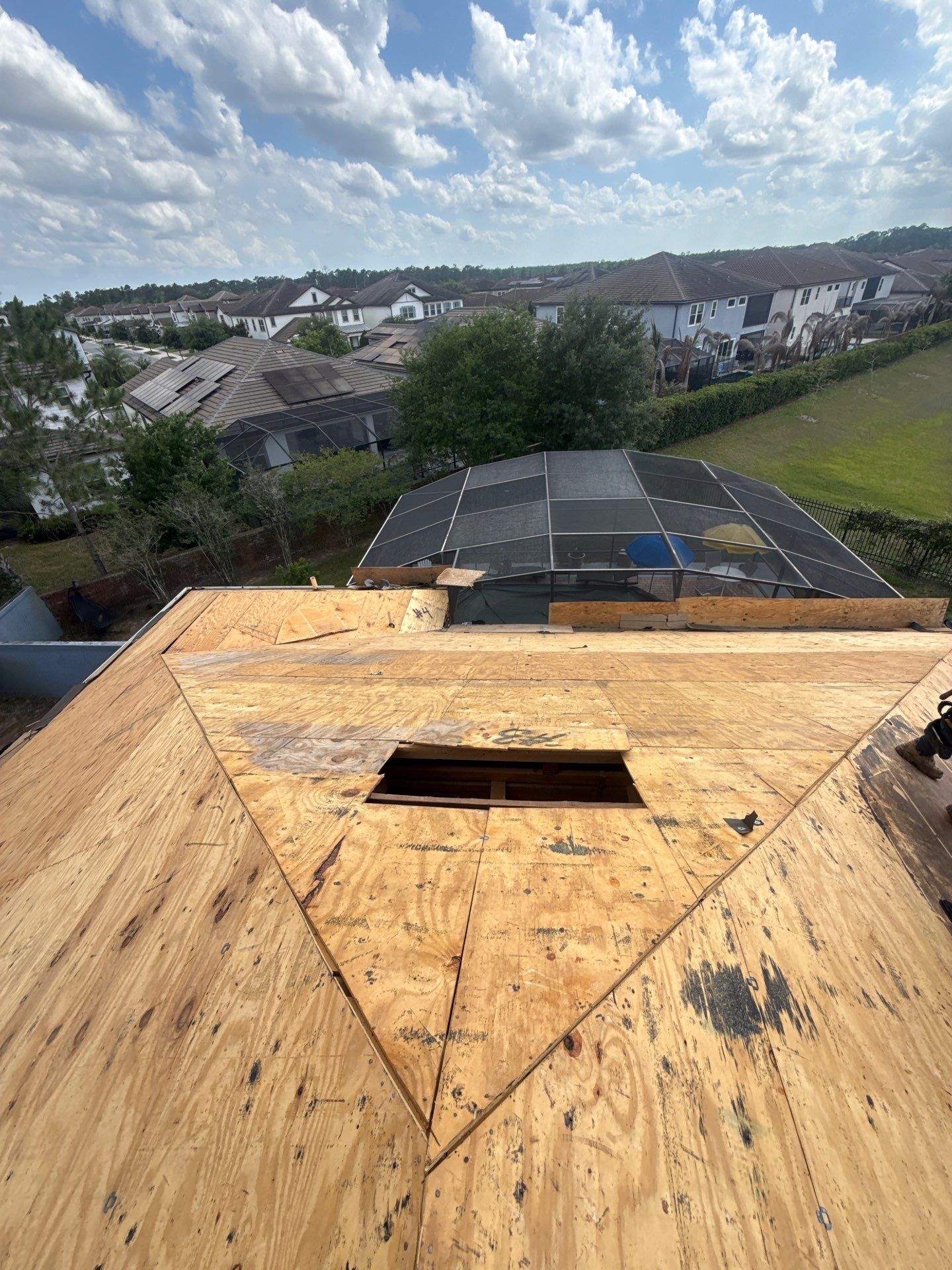 Winter Park Concrete Tile Roof Replacement and Chimney Flashing Installation by Fortified Roofing Solutions Corp.