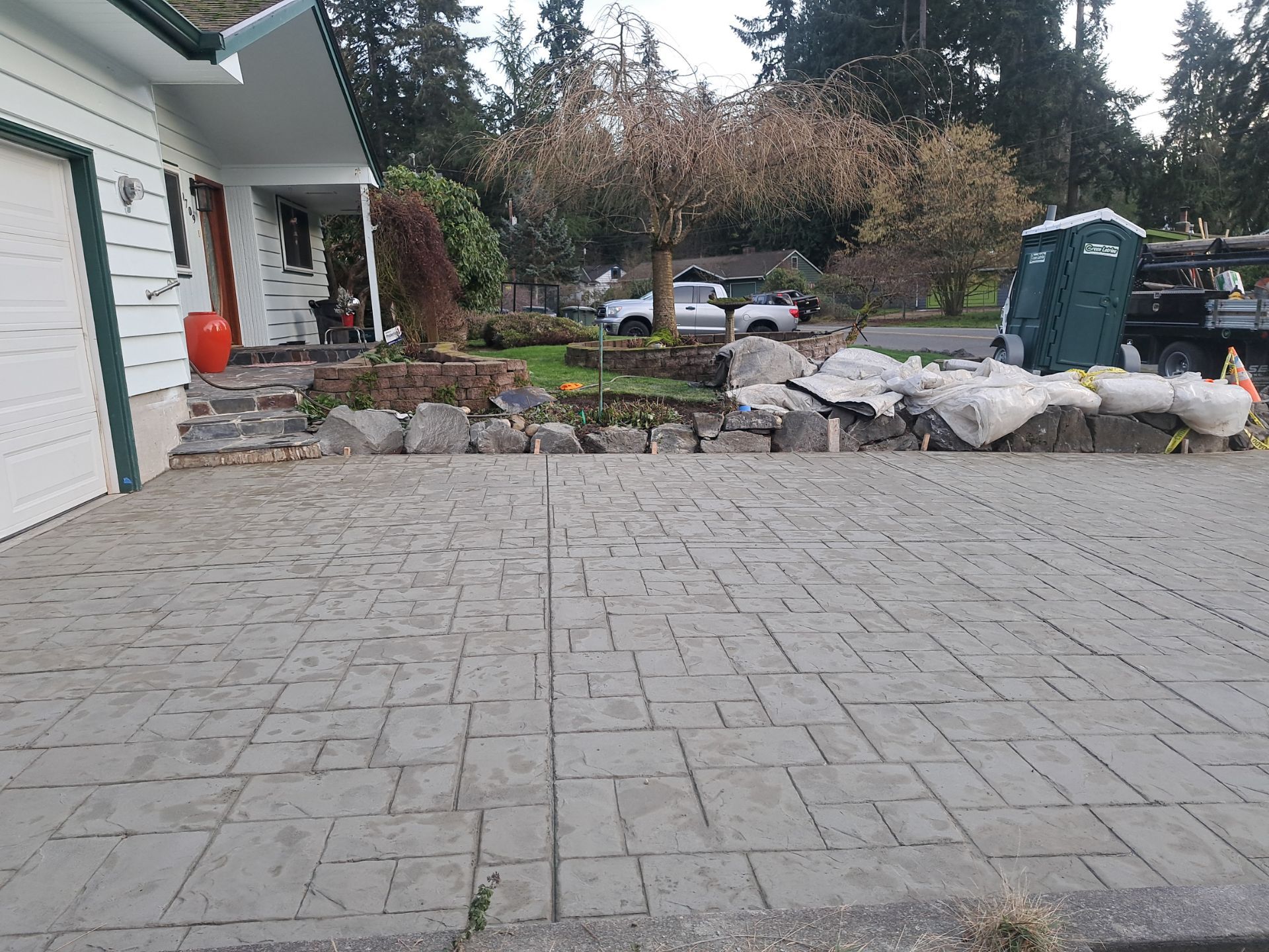 Stamped Concrete Patio and Driveway | Edmonds  by Jireh Asphalt & Concrete Inc 