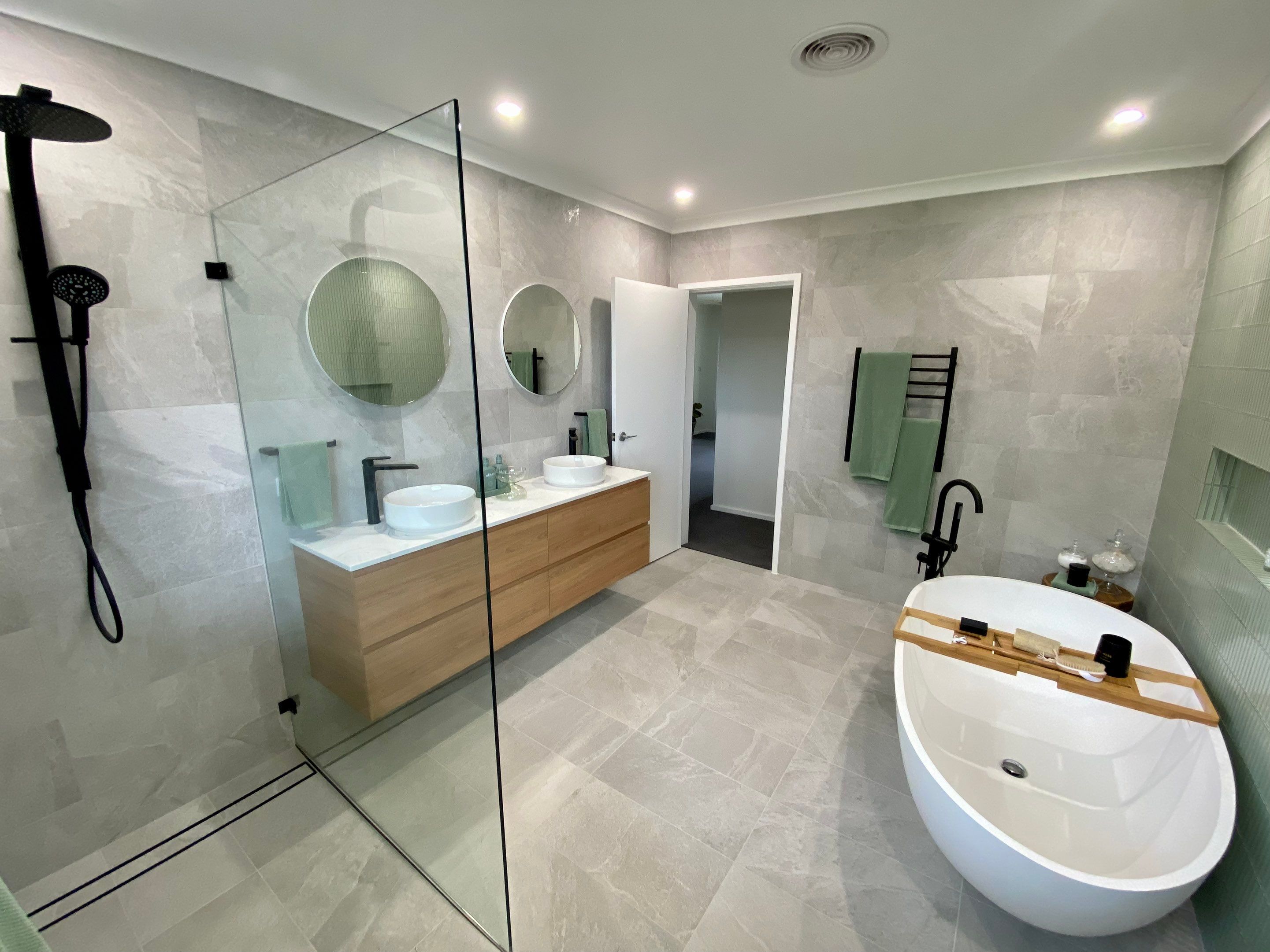 Bathroom Renovation using XROCK 36W White natural 300 x 600 by Re-seal Bathrooms