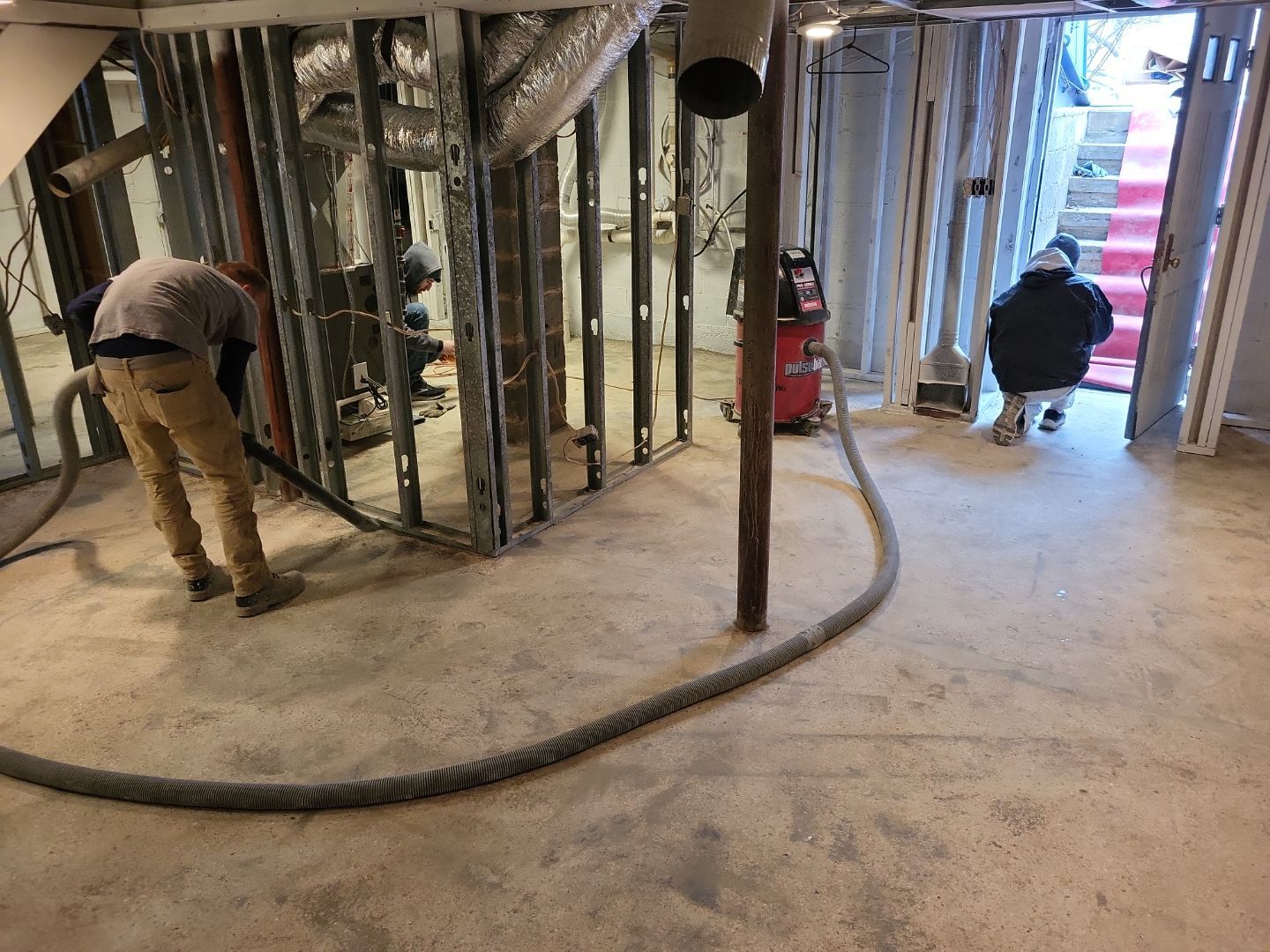 Basement Concrete Floor Coating with Penntek Flake System by Spectrum Painting, LLC