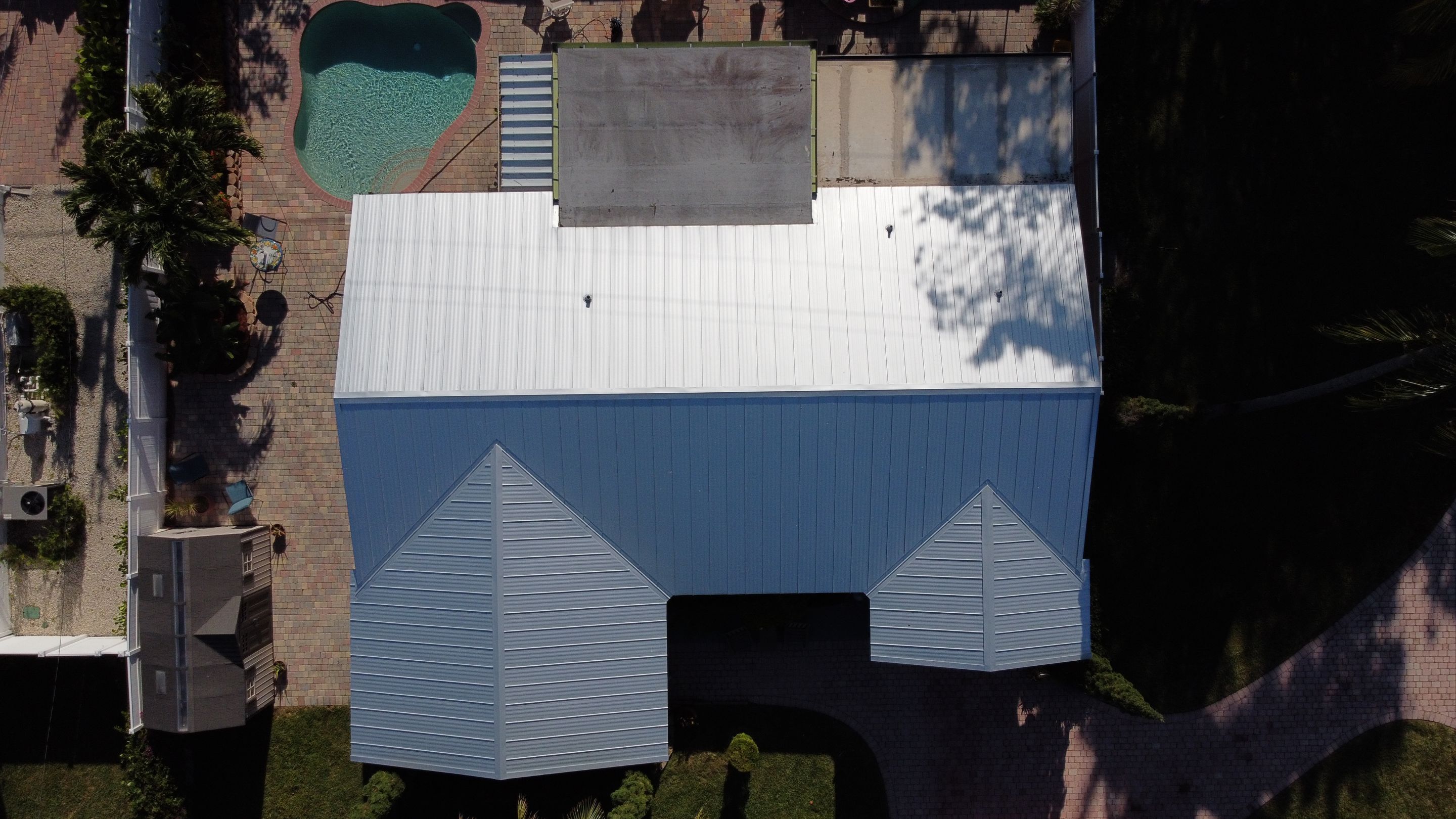 Residential Roofing Installation using 1" Nail strip metal roof by BLUES BROTHERS ROOFING