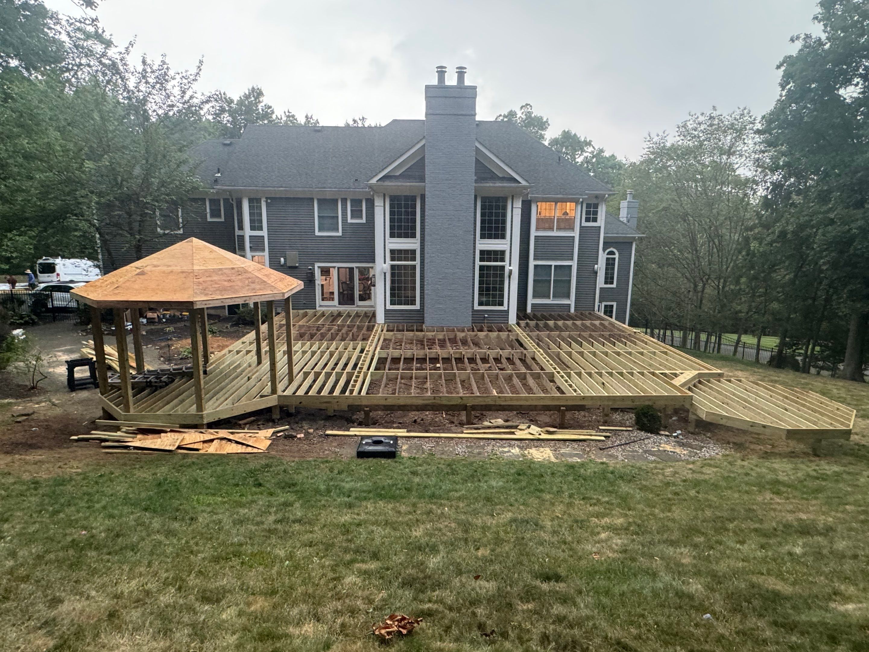 Deck Resurface with Gazebo and Bench by deck guardian