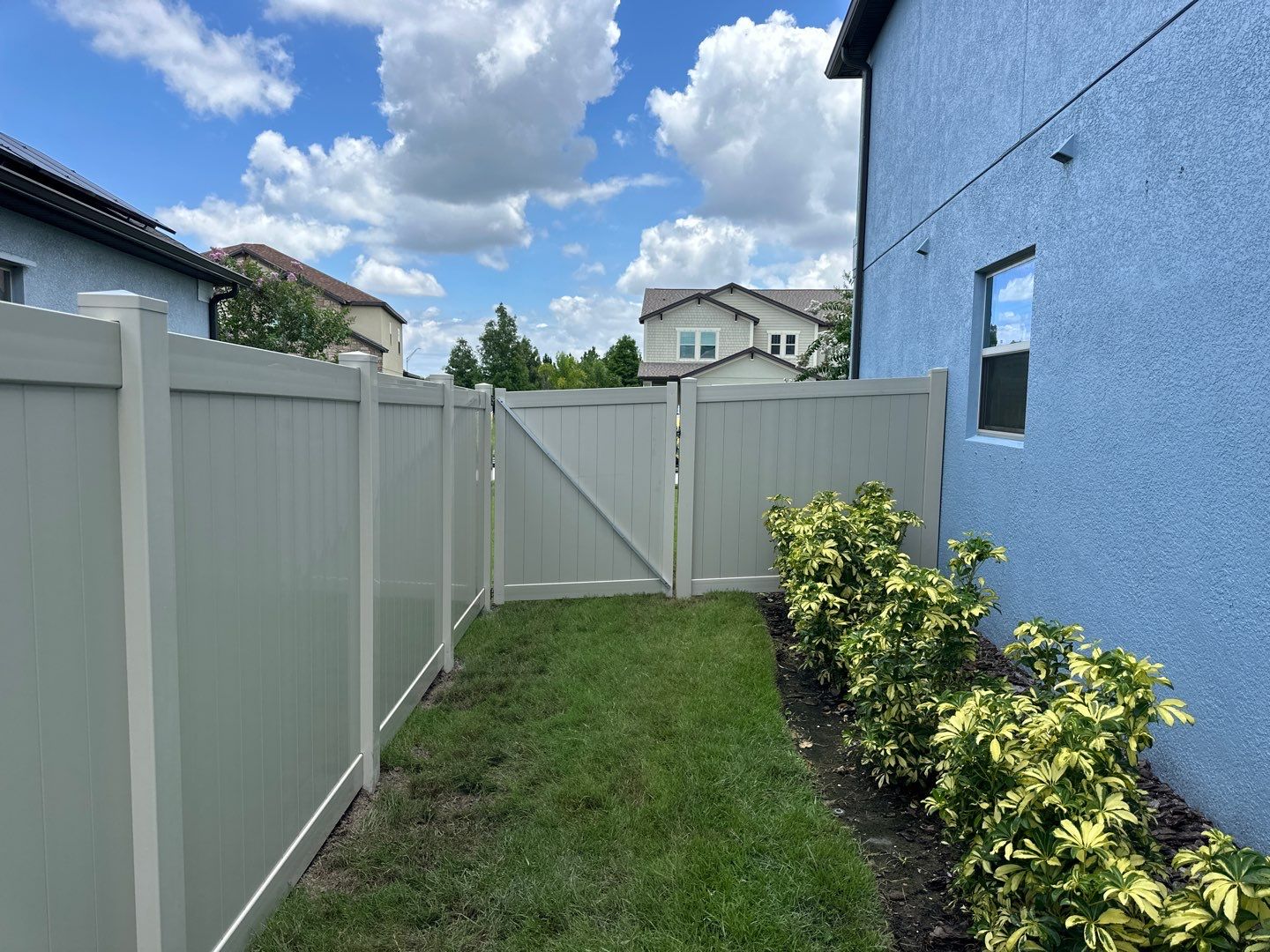 Vinyl Fence Installation using Tan Vinyl Privacy Fence by Asap fence and gates, LLC