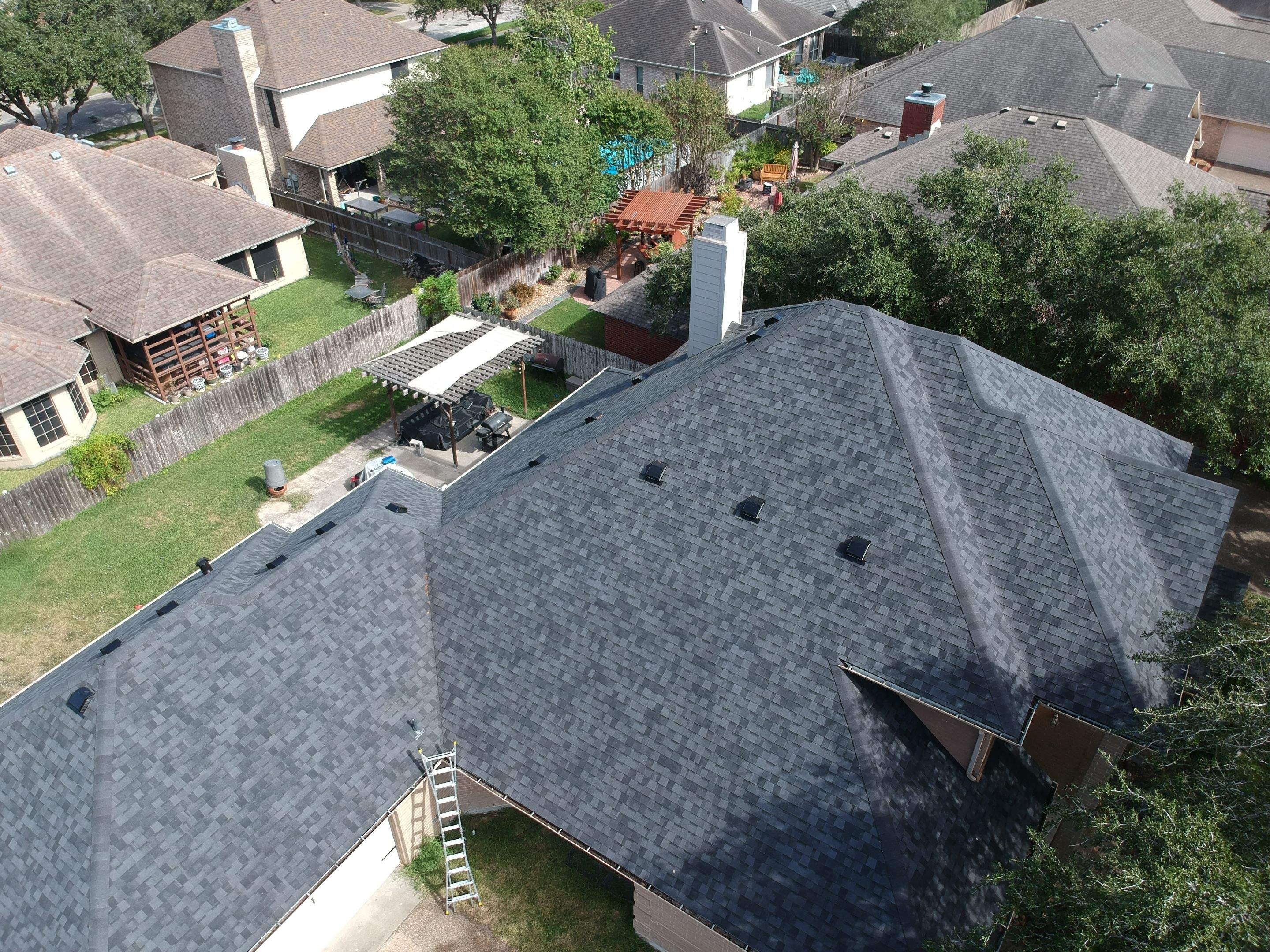 Residential Roofing Installation using Certainteed Landmark Moire Black by Galvan Roofing and Construction
