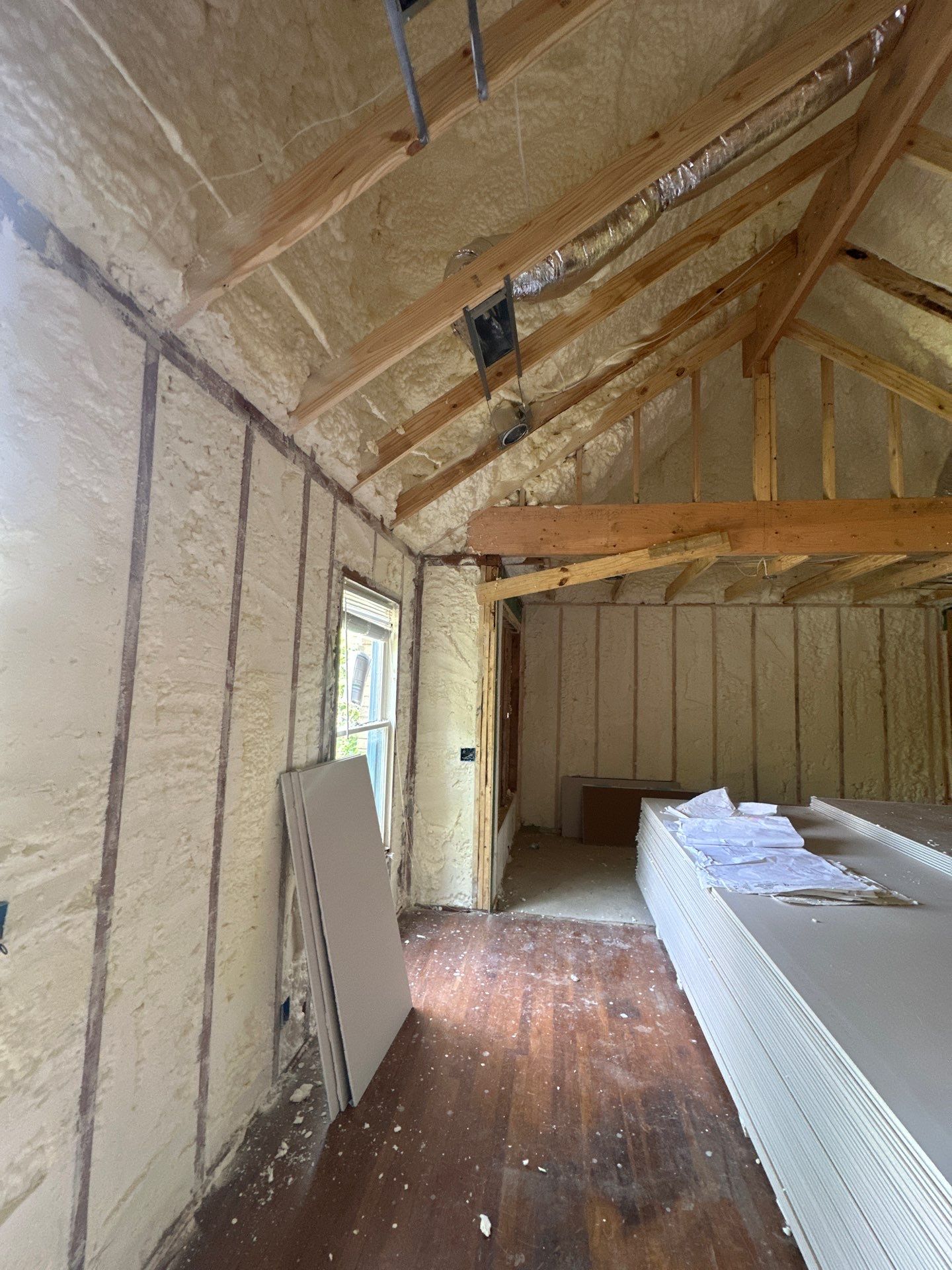 Full encapsulation with open cell spray foam on this custom home in Dallas by Apex Insulation Solutions