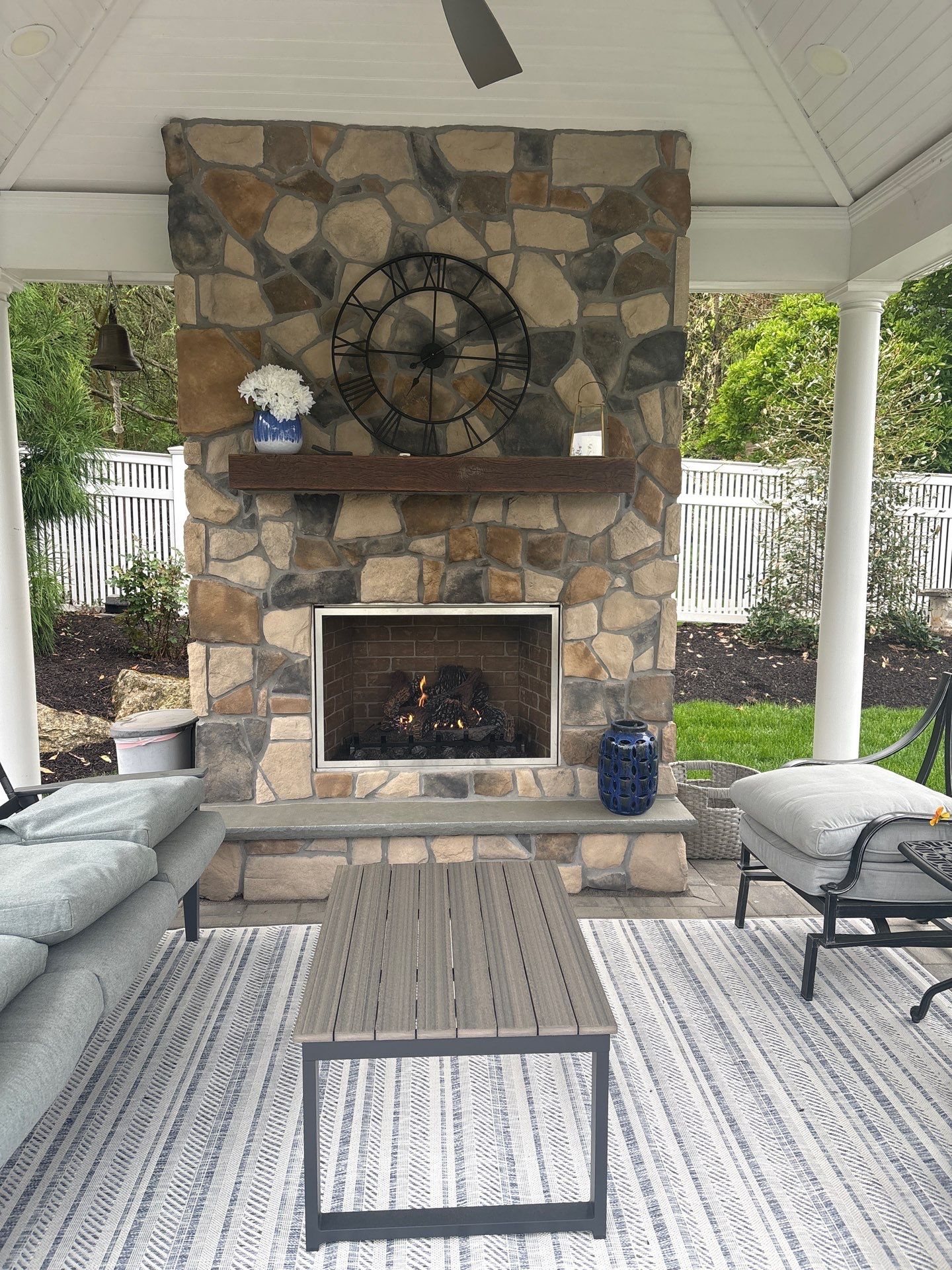 Gas Log set and Outdoor Fireplace  by Bowman's Stove & Patio
