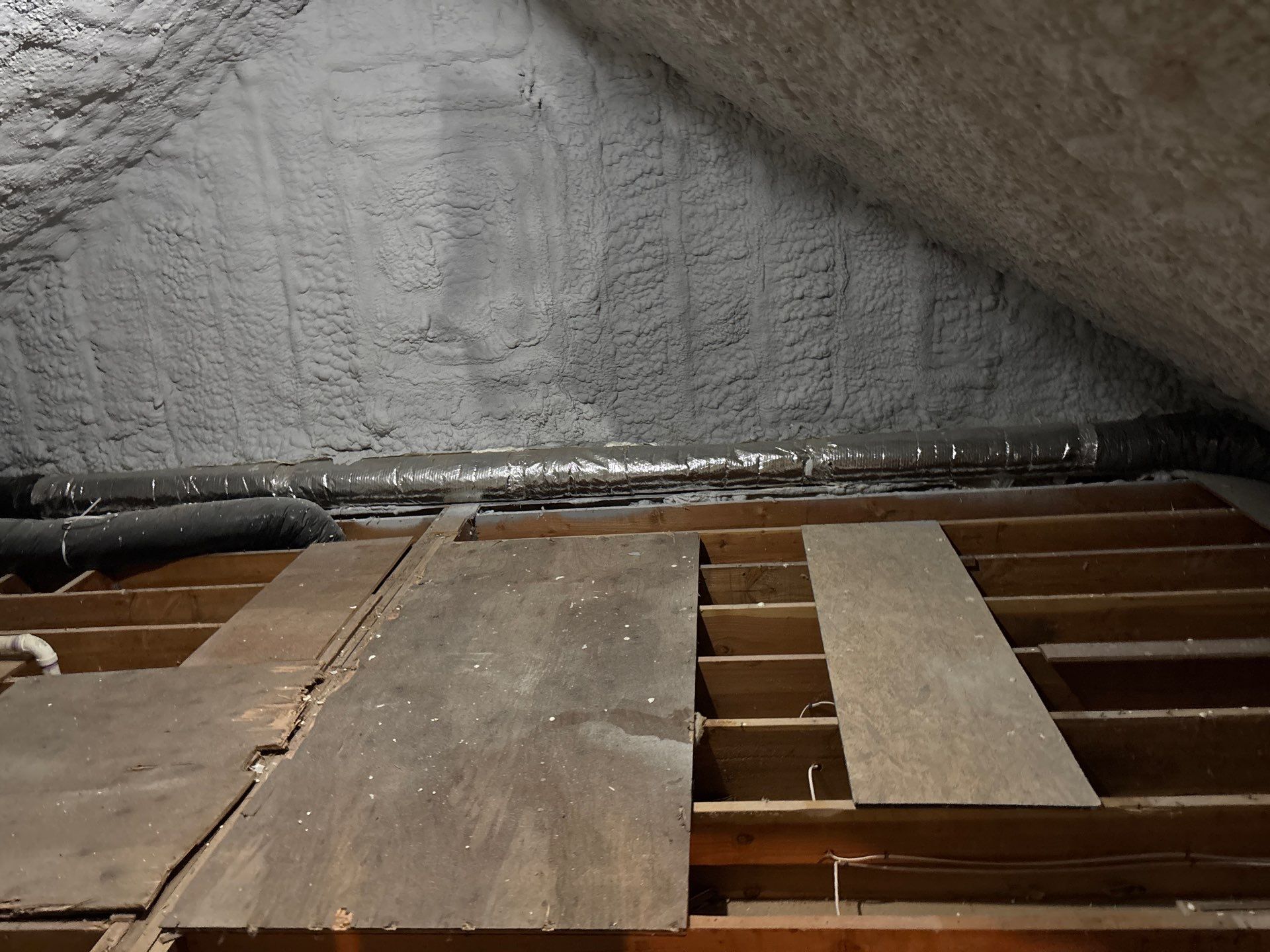 Attic Insulation using open cell spray foam by NYS Foam & Energy