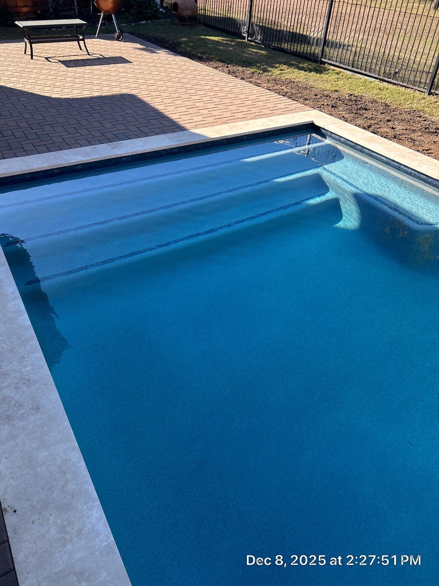 Geometric Pool with Pergola and Outdoor Kitchen by Pinnacle Pools and Spas - DFW