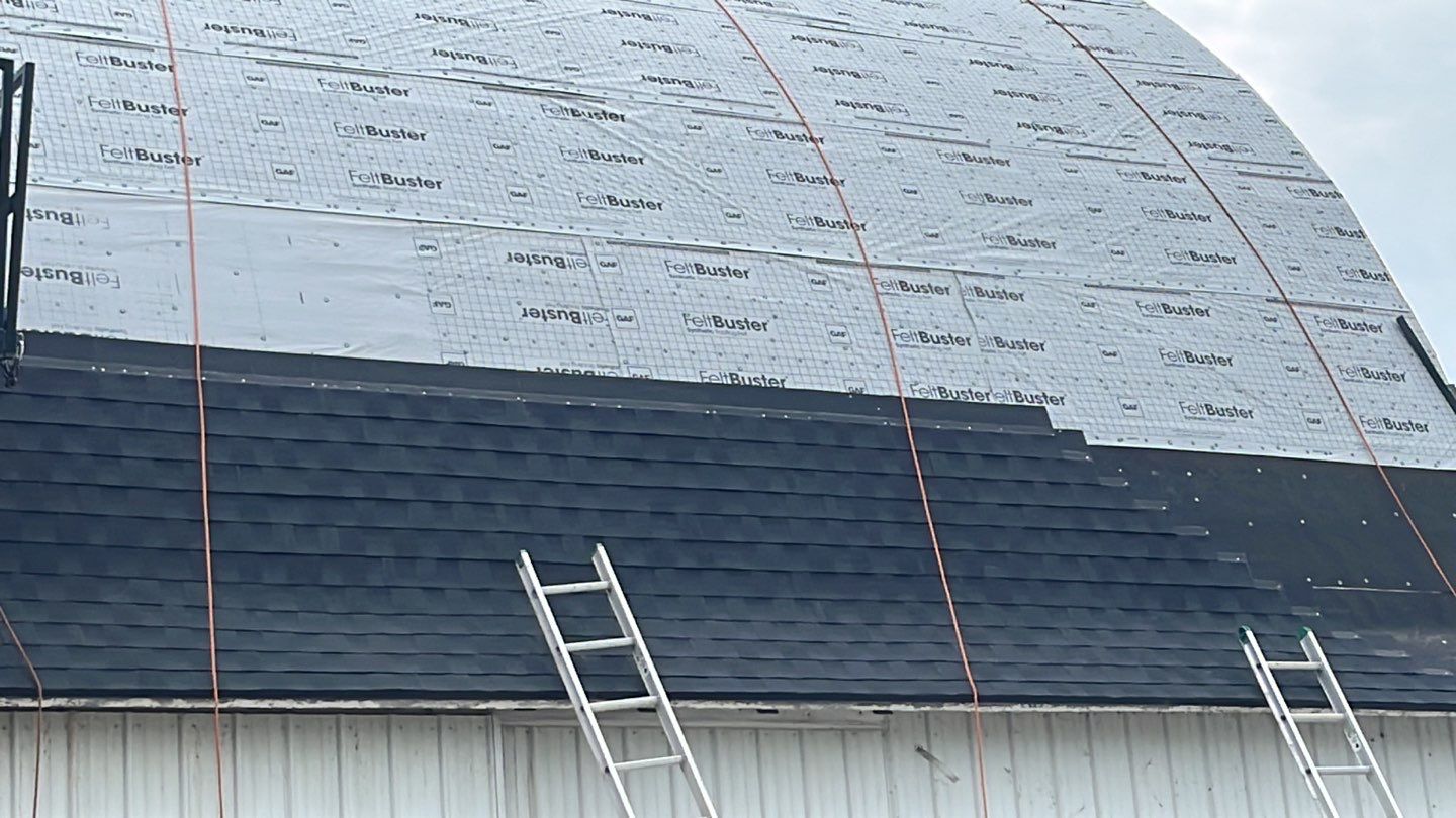 Barn Roofing Installation using GAF Timberline HDZ Charcoal by Nitro Roofing and Construction
