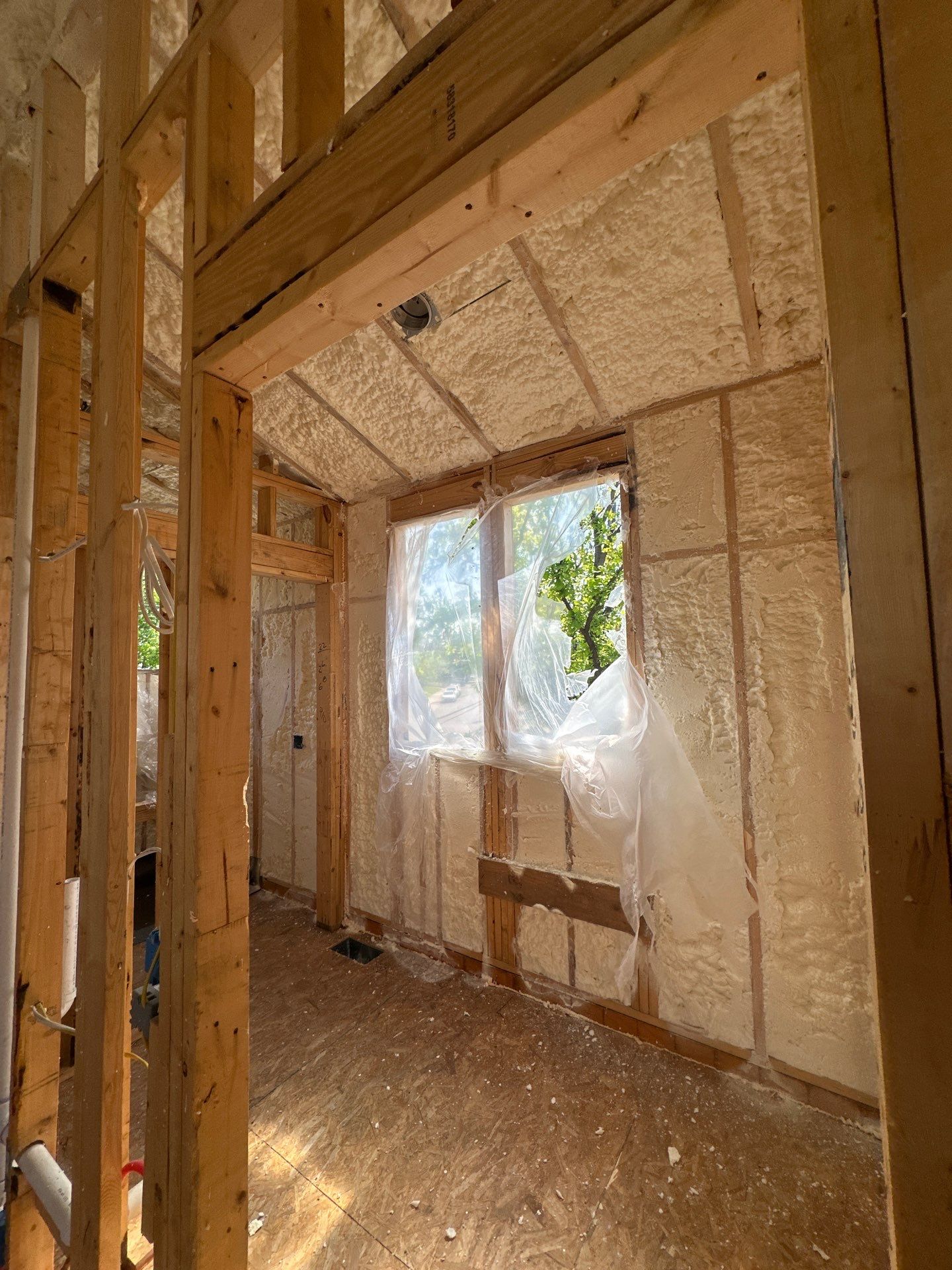 Full encapsulation with open cell spray foam on this custom home in Dallas by Apex Insulation Solutions