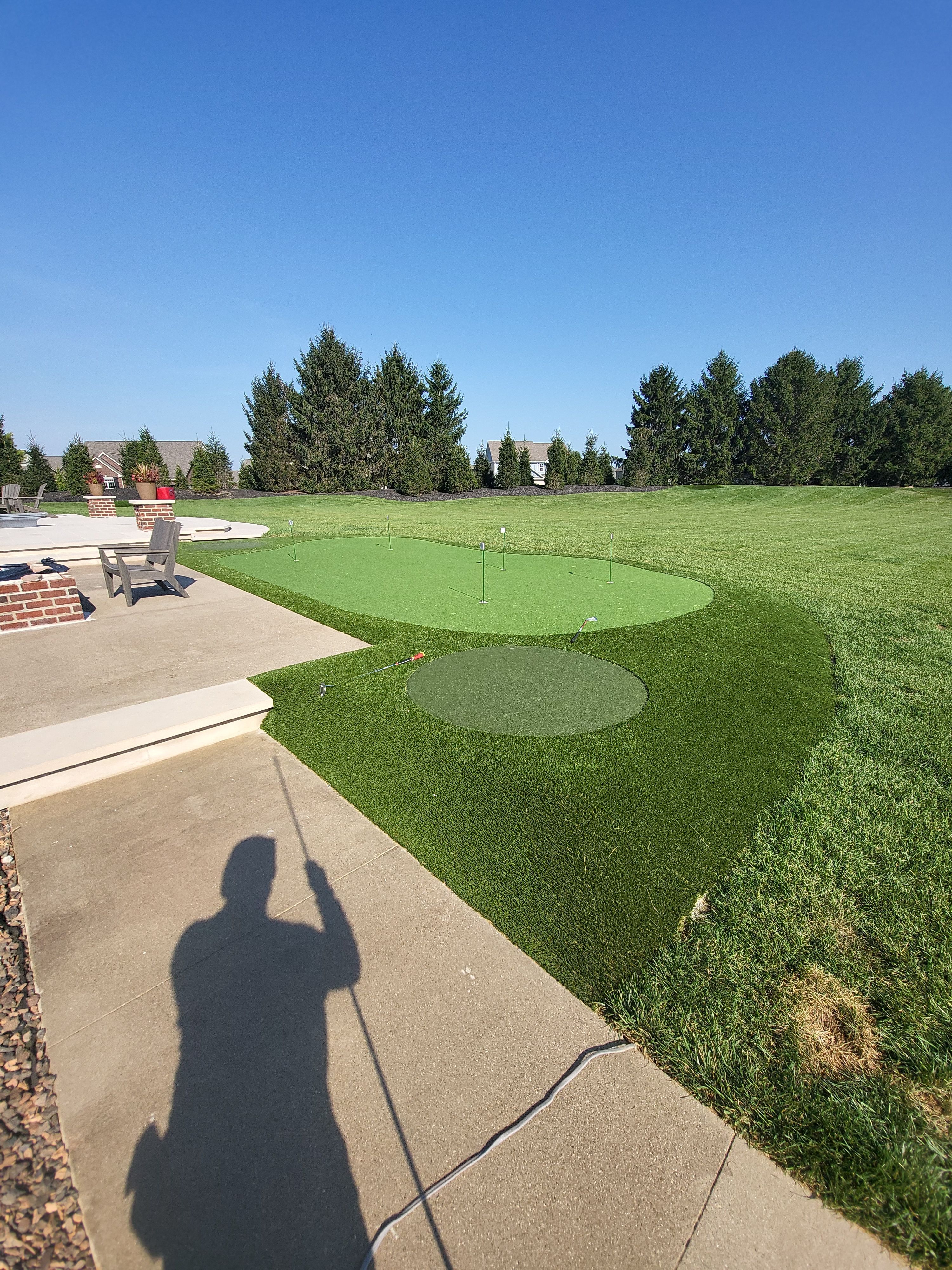 2 Custom Residential Golf Green's and 5 Tee Boxes Installation in Bargersville by Southwest Greens Midwest