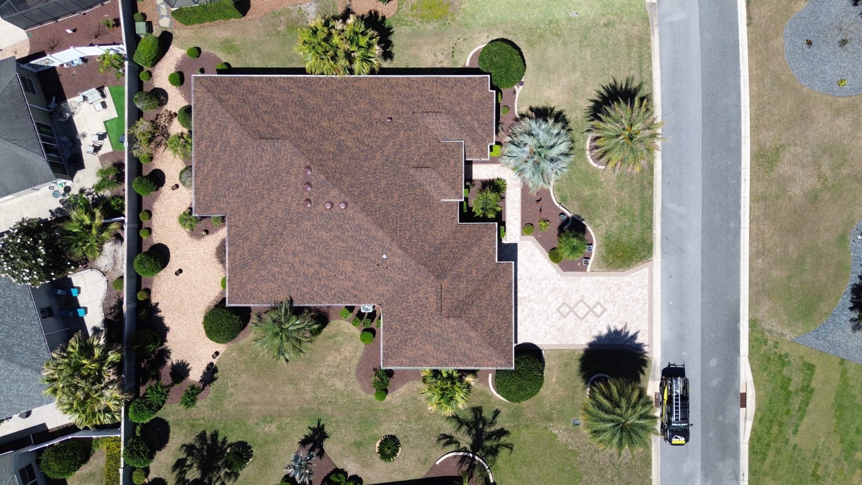 Drone pictures in The Villages by Gold Key Roofing