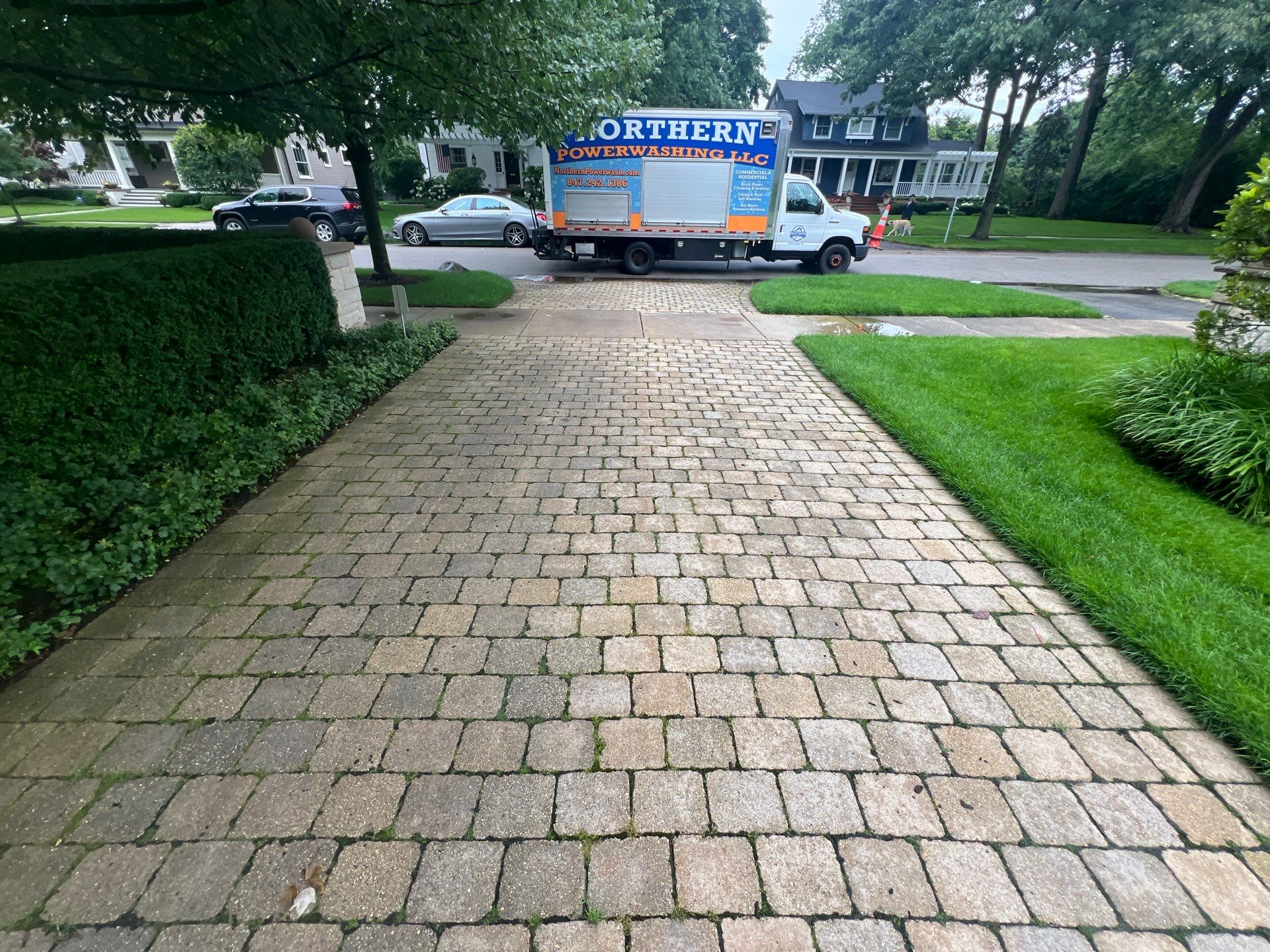 Brick paver clean, sand and seal.  using Surebond SB-1300 by Northern Power Washing LLC.