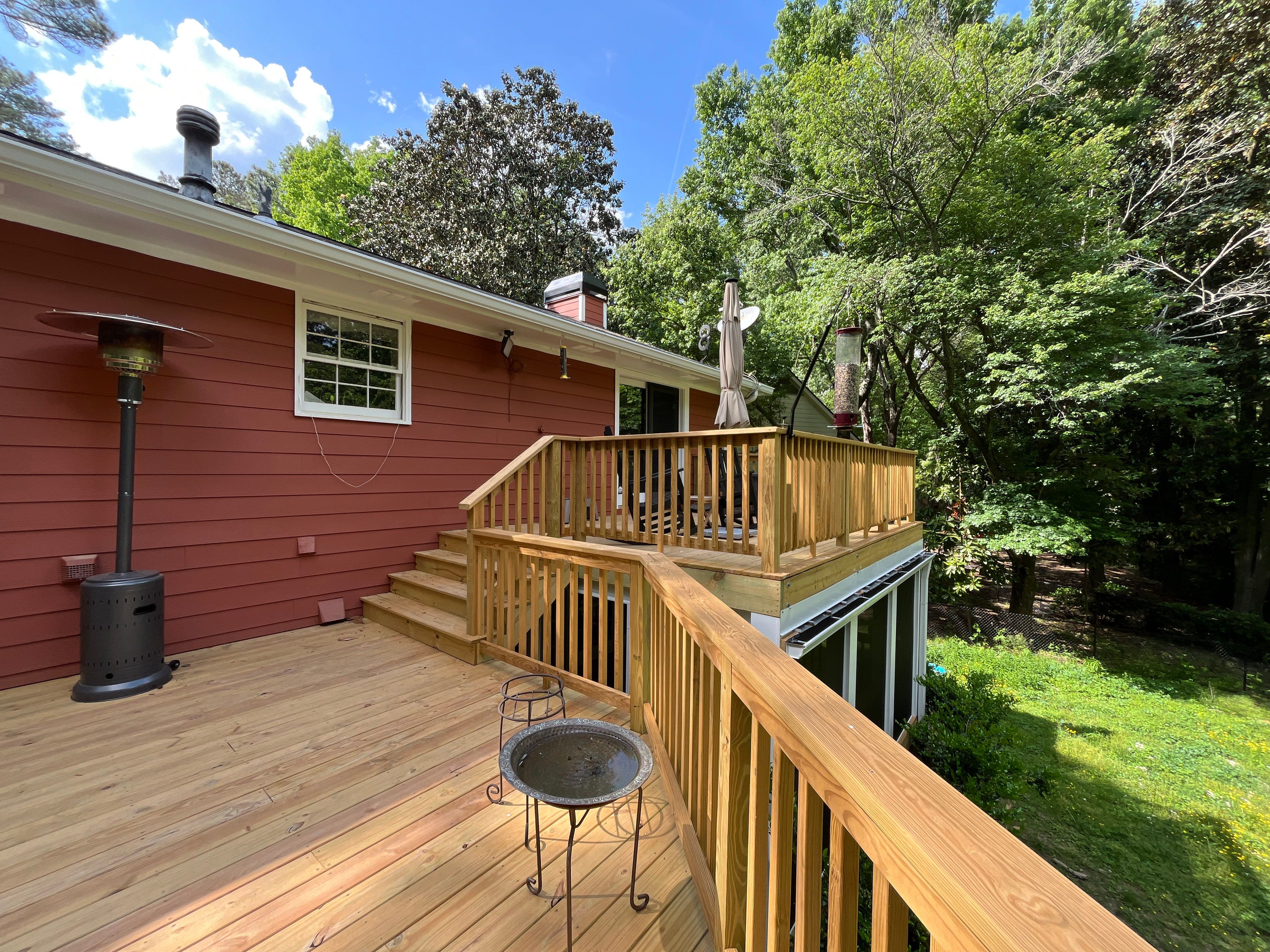 Atlanta, GA James Hardie Siding, Pressure Treated Wood Deck Replacement, and Exterior Painting by Nelson Exteriors 