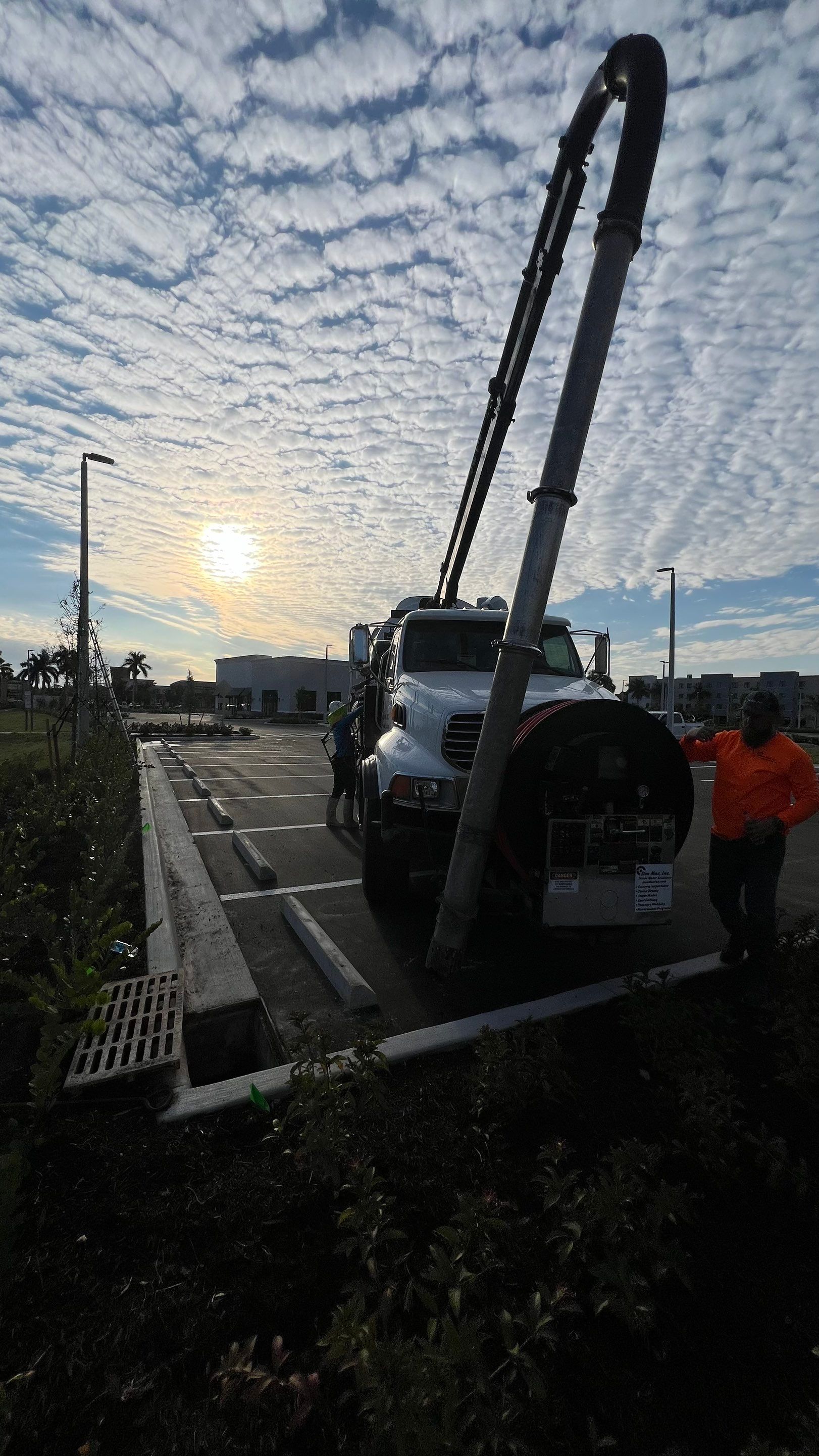 New Construction Commercial Parcel Stormwater System Cleaning by Don Mar, Inc. Storm Water Solutions