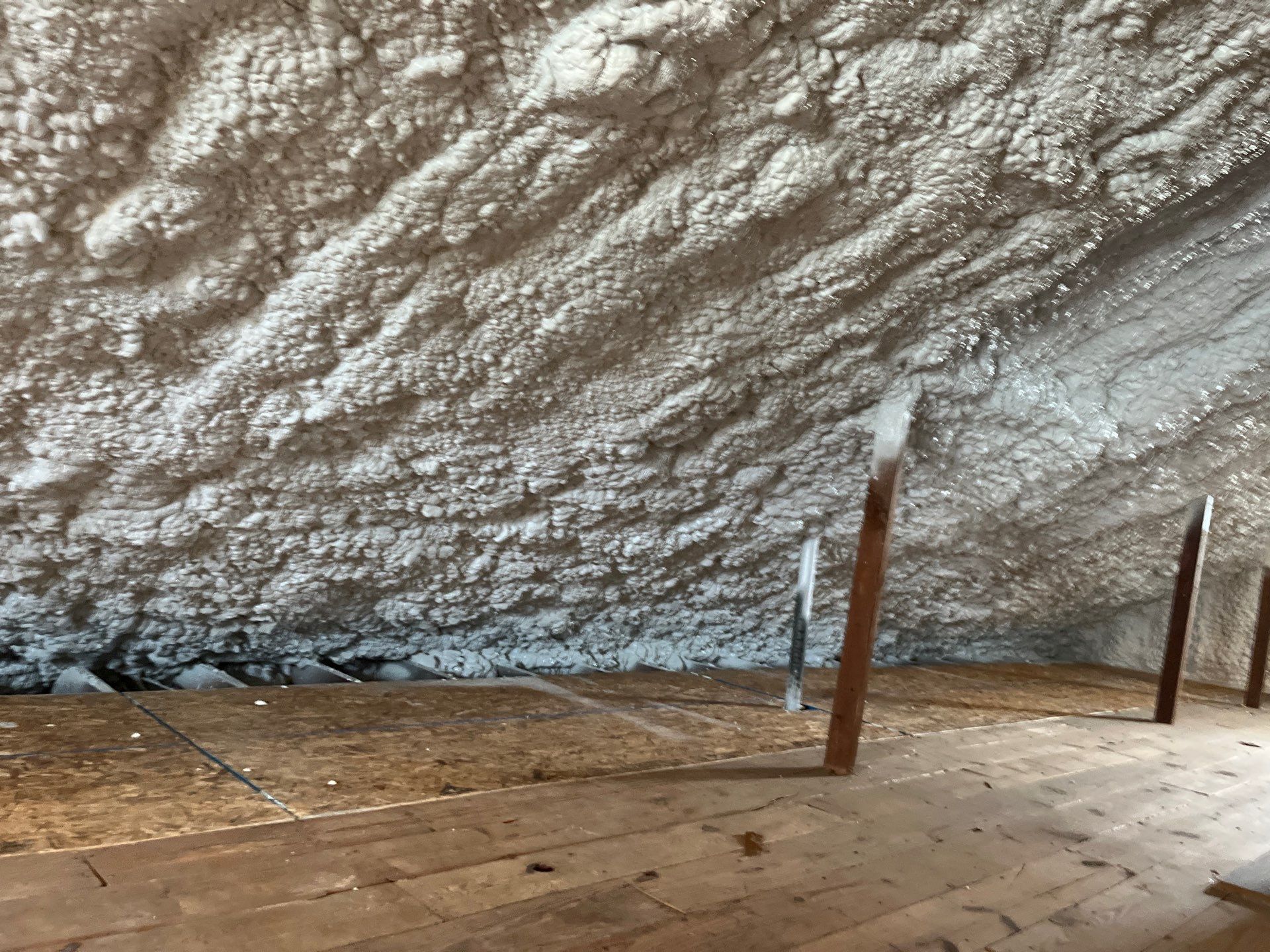 Attic Insulation using open cell spray foam by NYS Foam & Energy