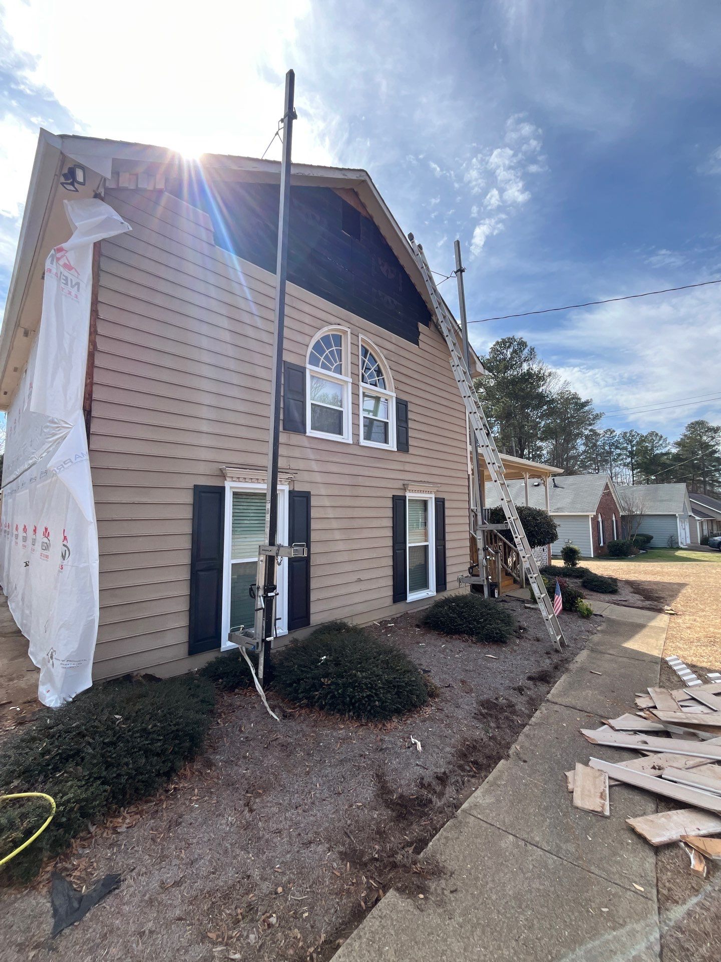 Acworth, GA James Hardie Board and Batten Siding Installation, Porch Renovation, Exterior Painting, and Window Replacement by Nelson Exteriors 