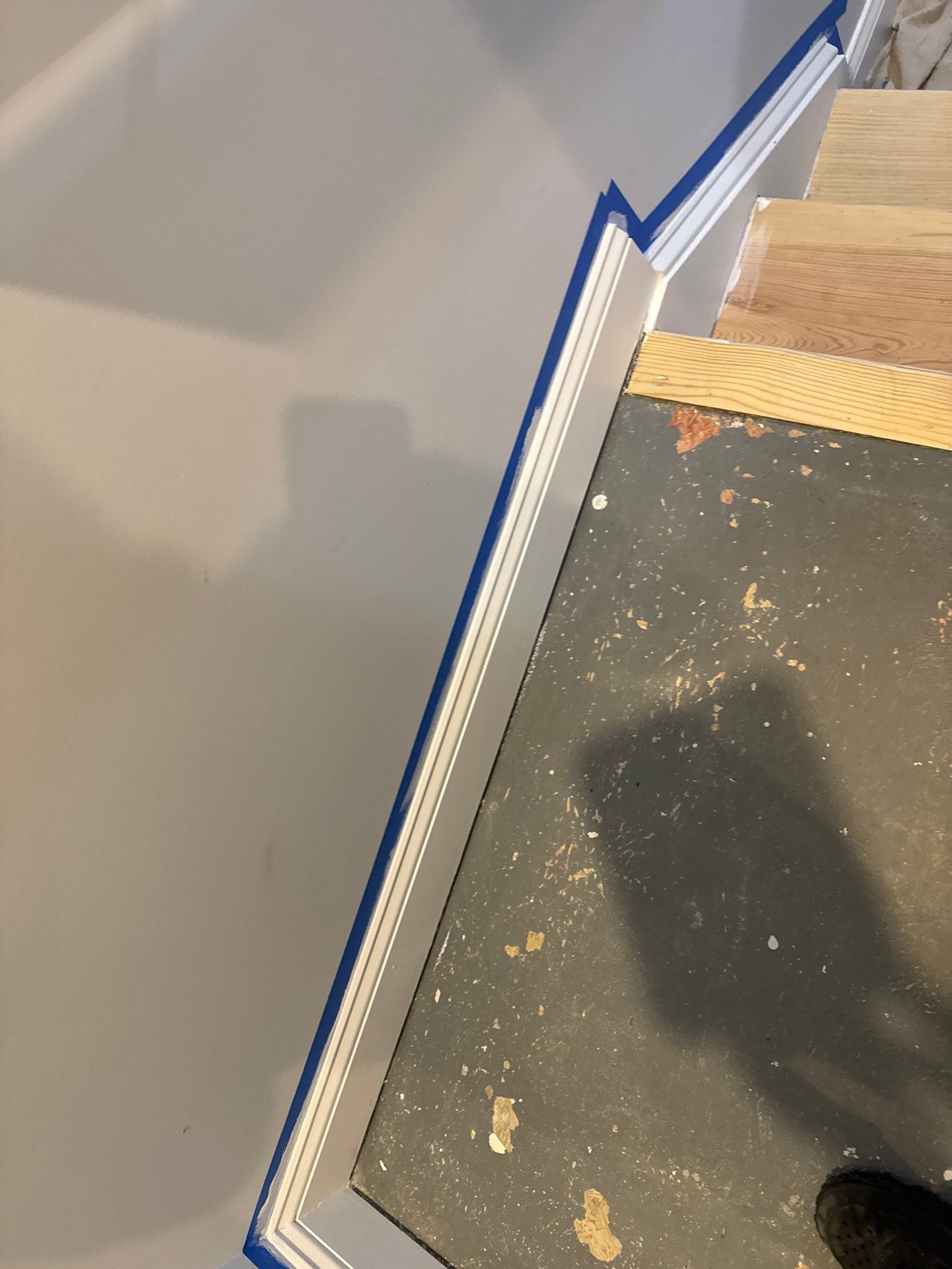 Stairway Installation using t vinyl stair tread and reversibleriser by La Bendicion Contruction Llc
