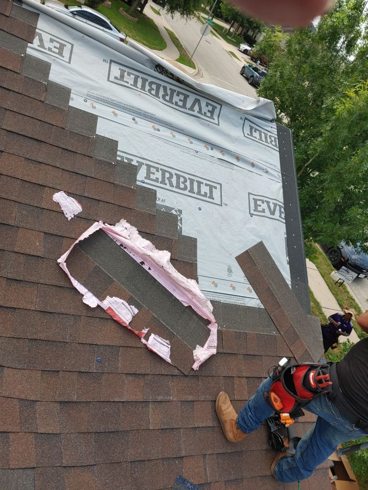 Storm Damage Roof Replacement and Interior Ceiling Repair in Manor by Caliber Restoration LLC