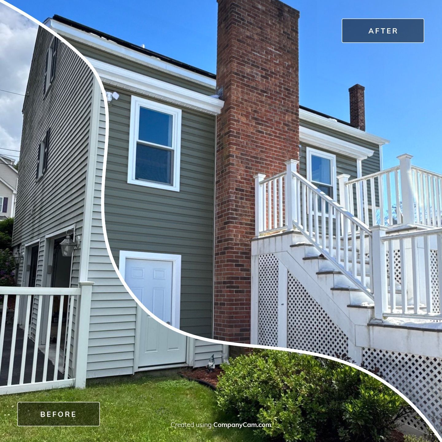 Complete Exterior Home Transformation with CertainTeed Dutch Lap Siding, Windows, Custom Door & Deck Repairs by Sensible Home Solutions