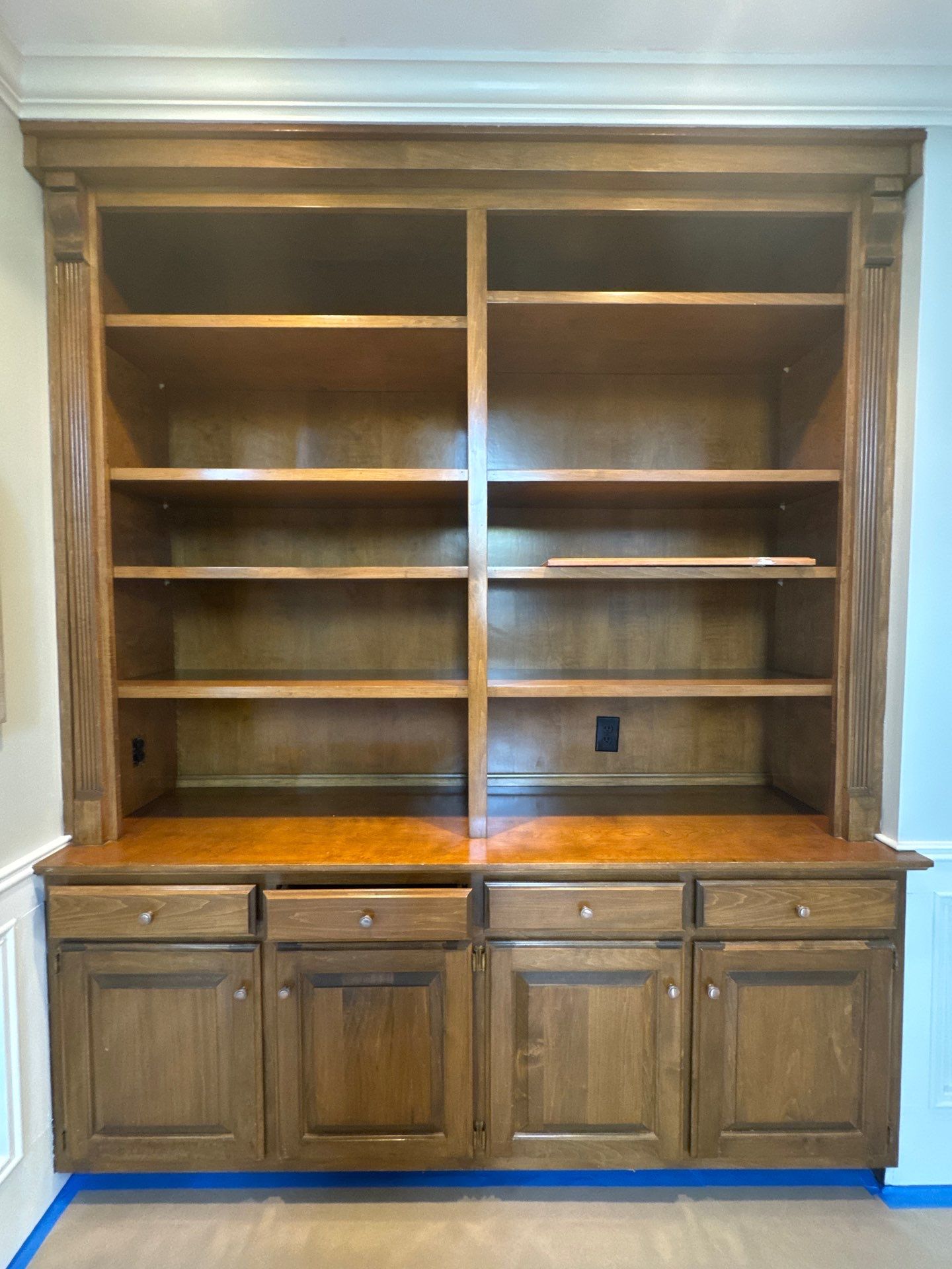 Dark Walnut Hardwood Floor Refinishing and Cabinet Painting in Atlanta by Swift Home Renovations