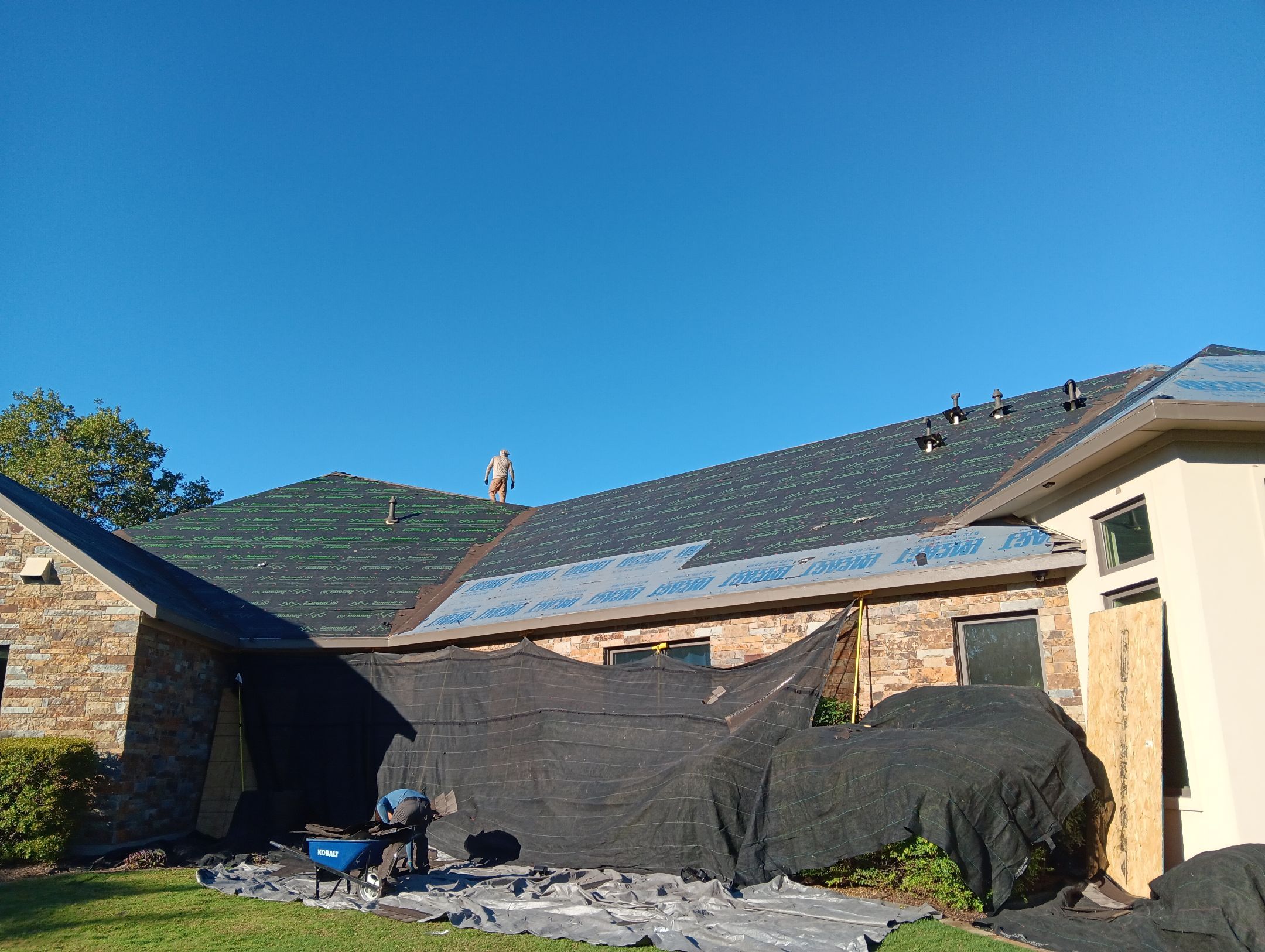 Insurance Claim Roof and Gutters using Certainteed Landmark Weathered Wood by Tex-Line Roofing