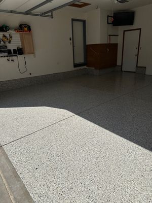 Two-Stall Epoxy Garage Floor Coating and Repair in Lincoln
