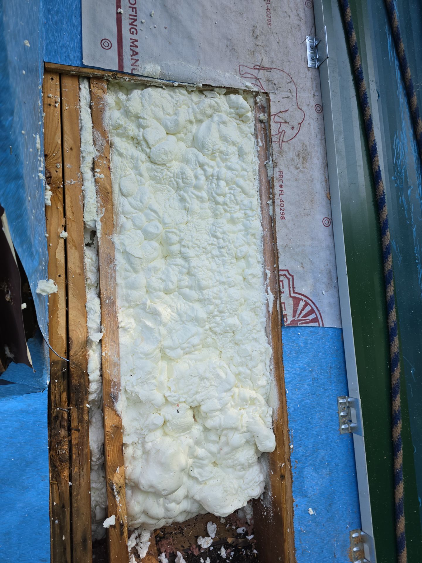 Exterior Installation using Closed Cell Spray Foam by NYS Foam & Energy