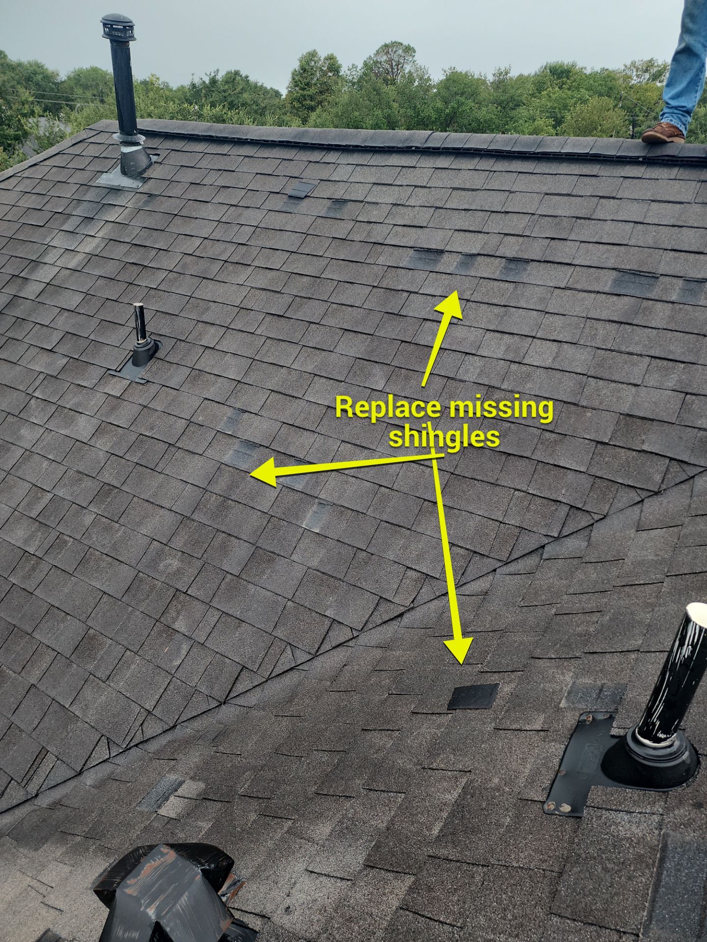 Hail Damage using Owen's Corning Duration (Lifetime) Shingles by Roof Repair Company