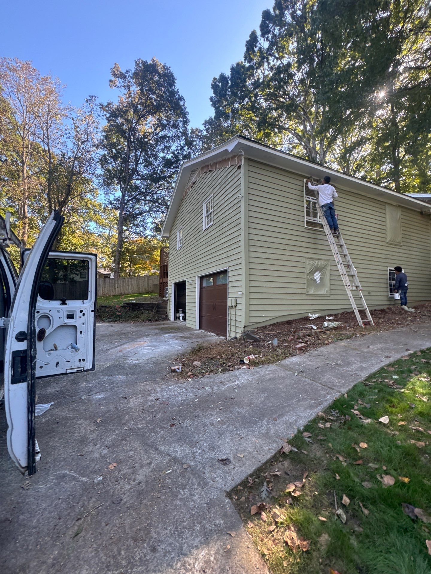 Exterior Painting using Sherwin Williams WoodScapes  by Nelson Exteriors 