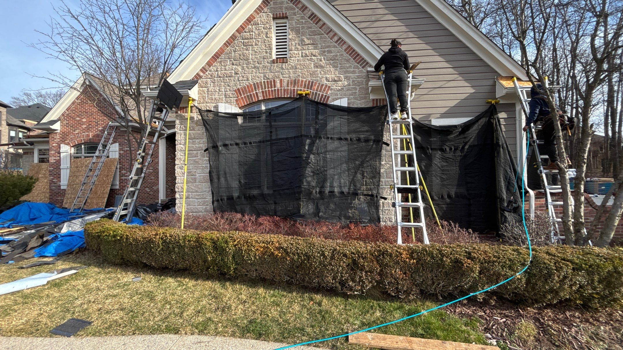 Roof Replacement using CertainTeed Landmark Moire Black by 180 Contractors