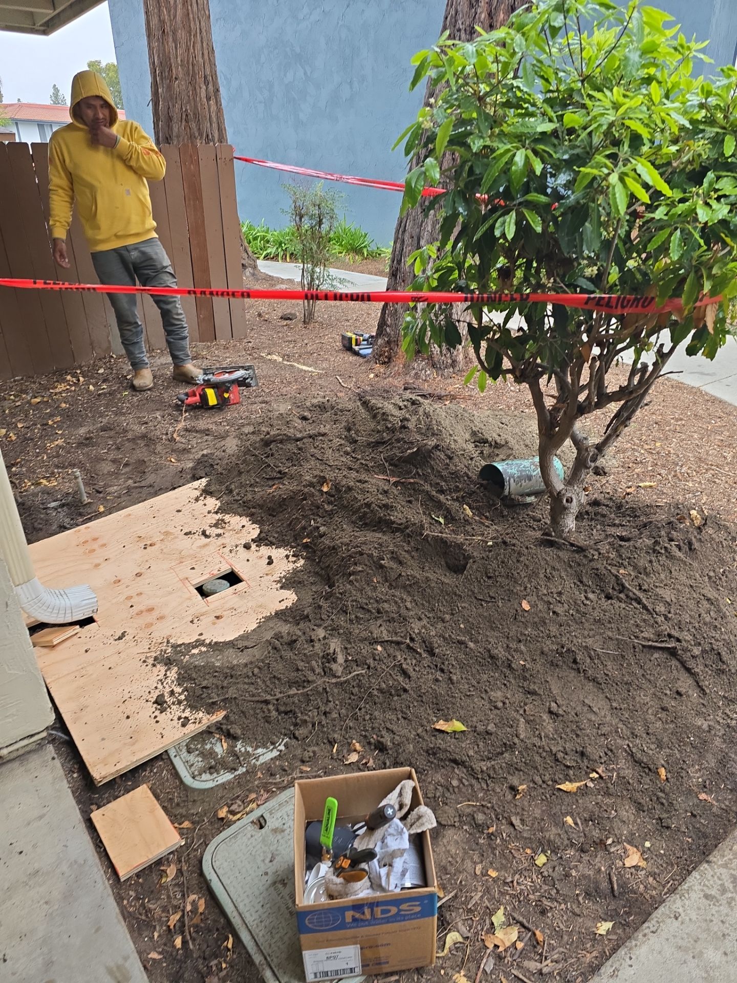 Installation of New Underground Piping by Us Plumbing 