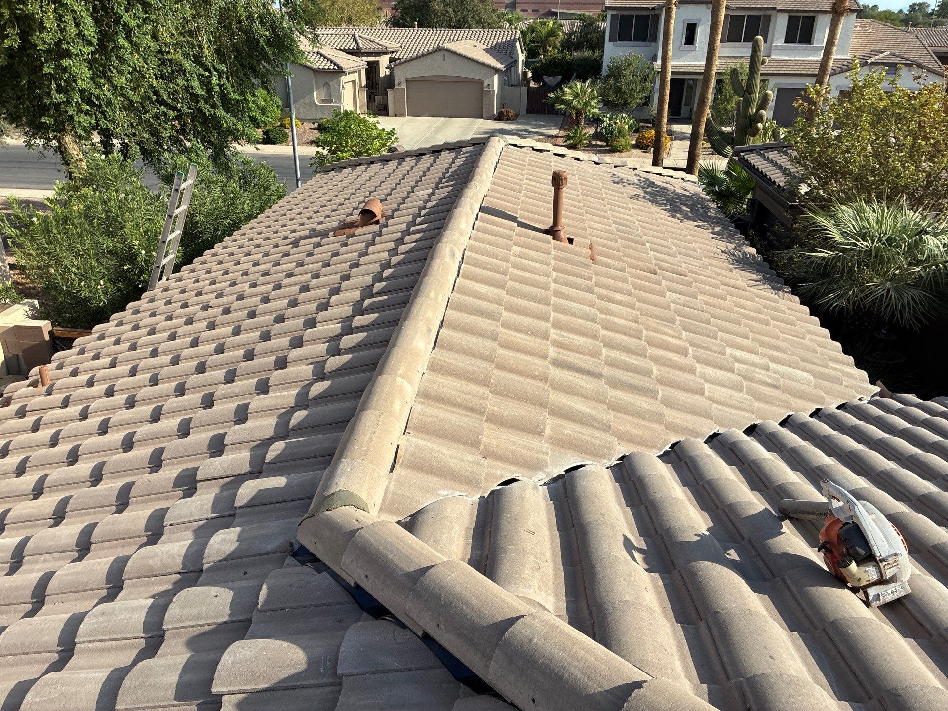 Tile Reset using Concrete Tiles in Chandler AZ by Weather-Tite Roofing