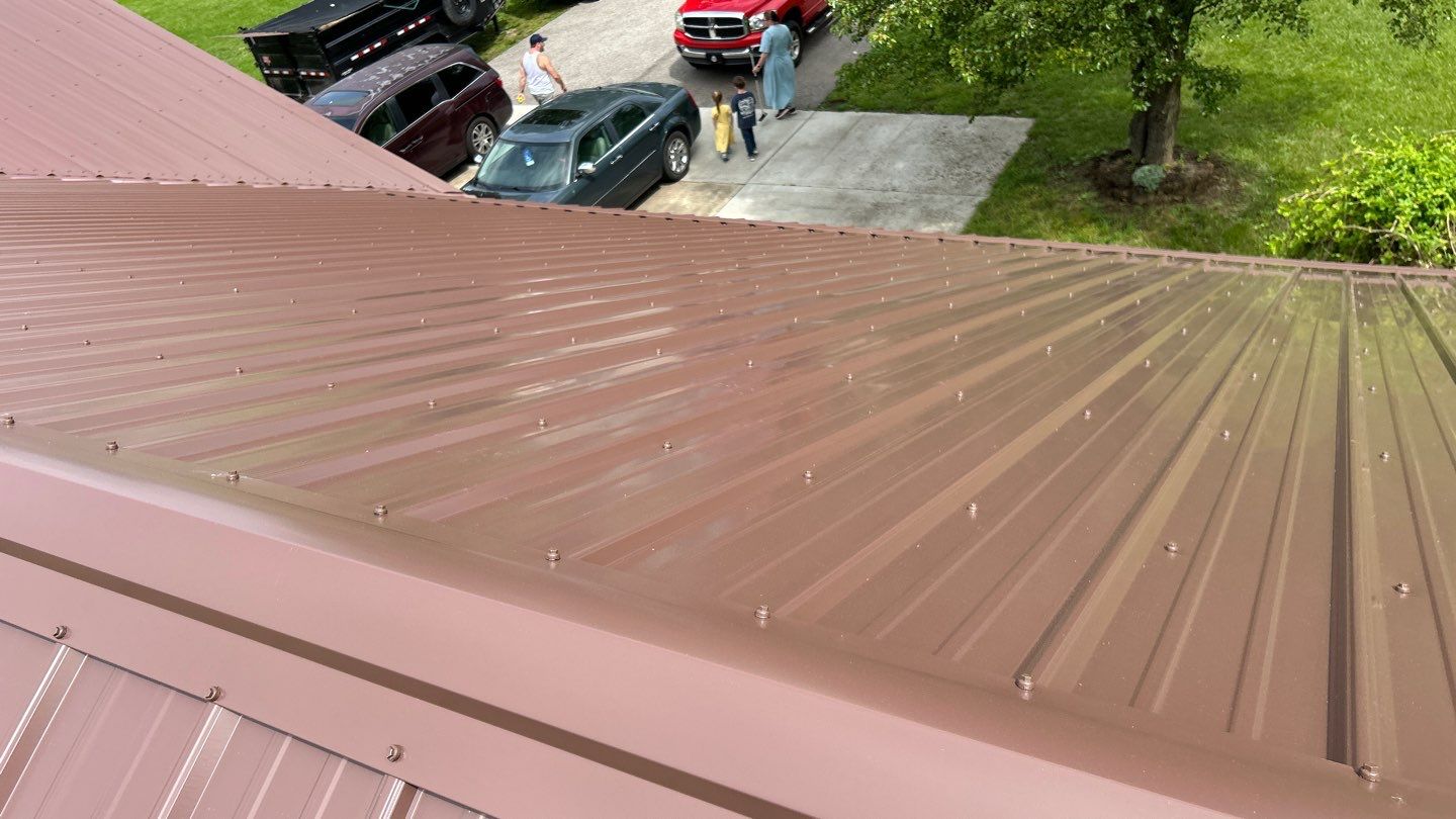 Residential Roofing Installation using Performance Panel Metal - Coca Brown by RoofX 