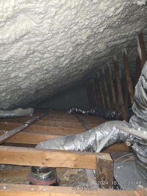 Attic Insulation using open cell spray foam