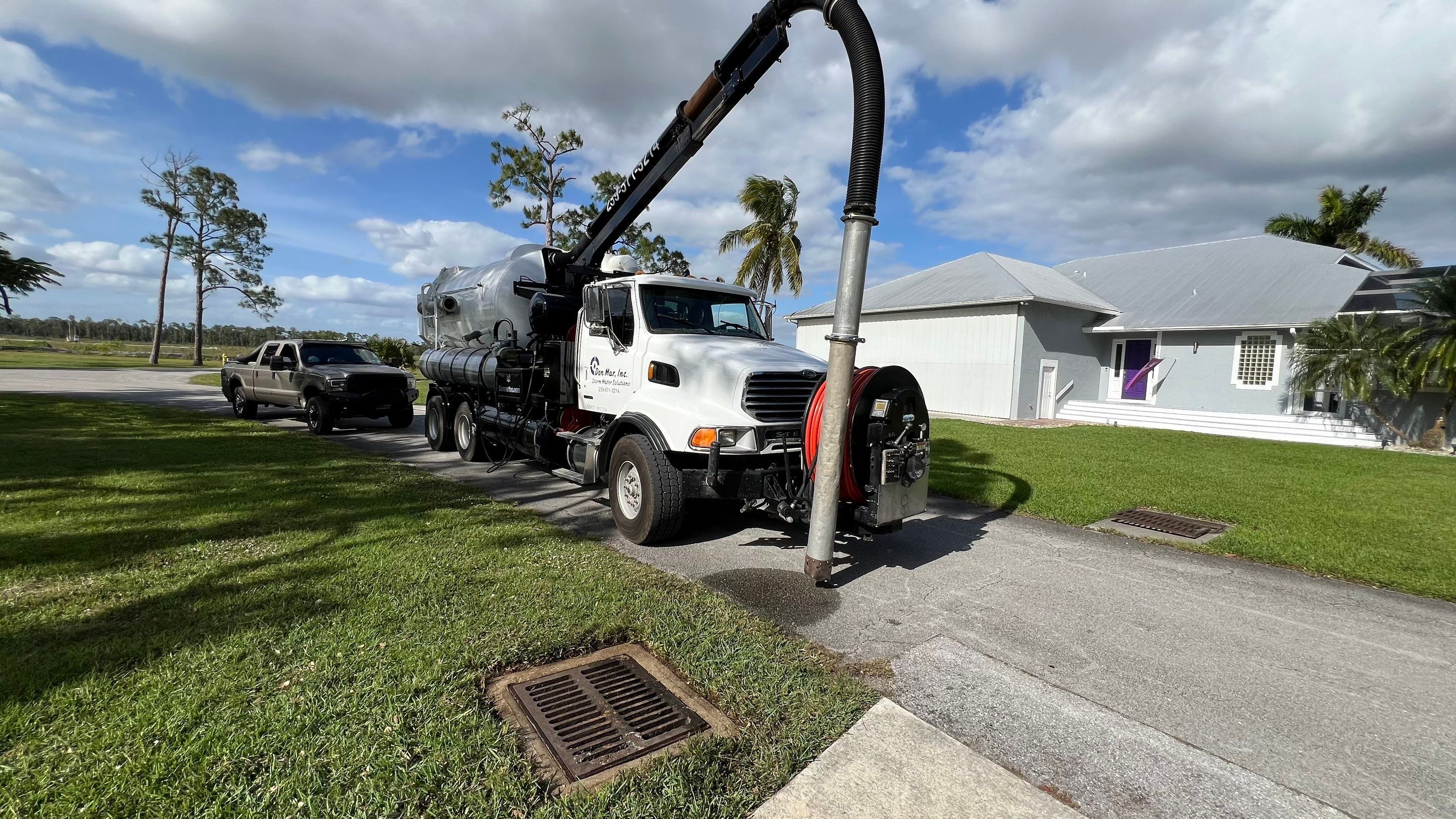 Naples Private Airport Community Catch Basin Cleaning by APS Power & Water