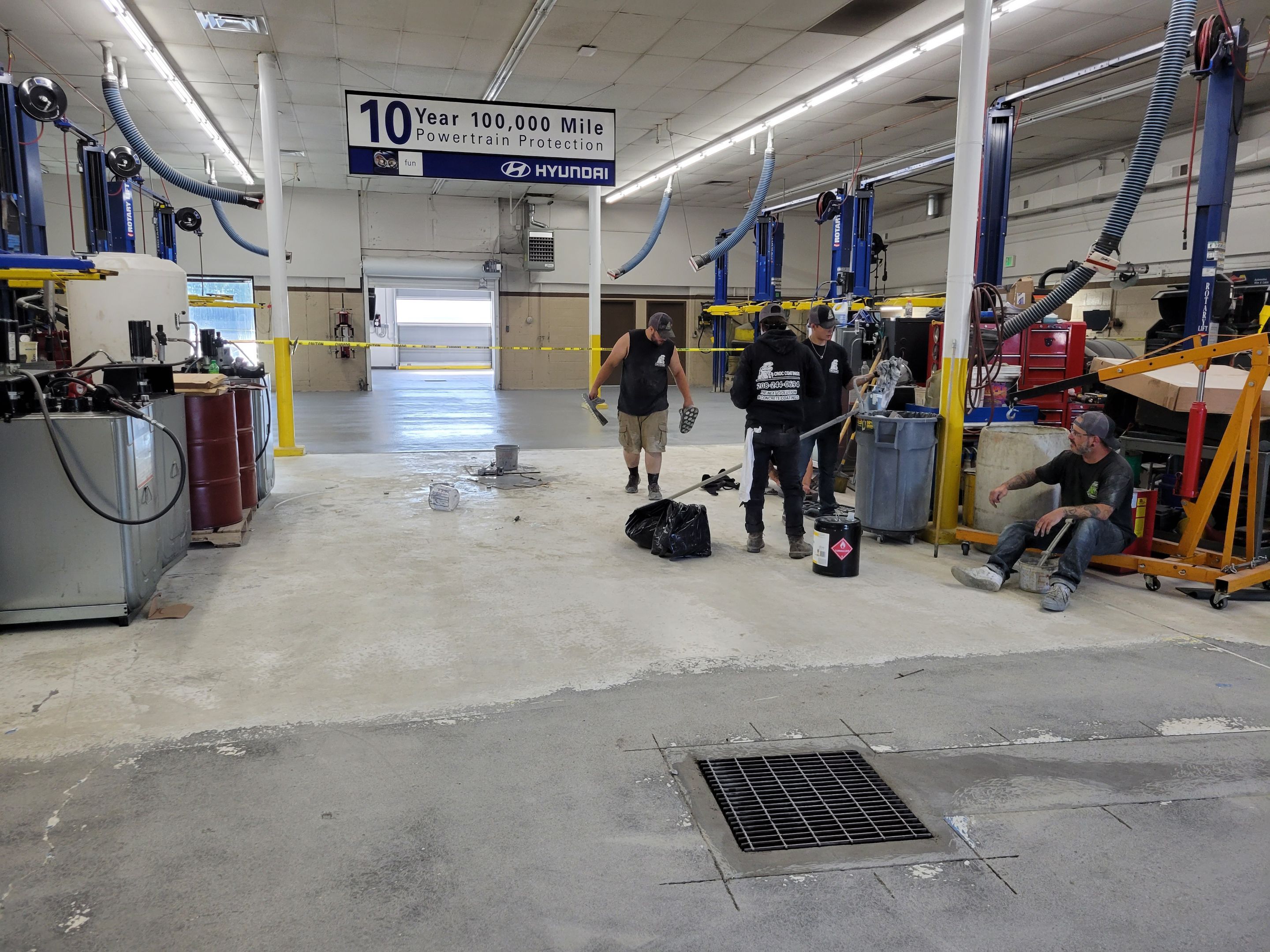 Commercial Floor Transformation using Penntek Shop Floor System by Croc Coatings, LLC
