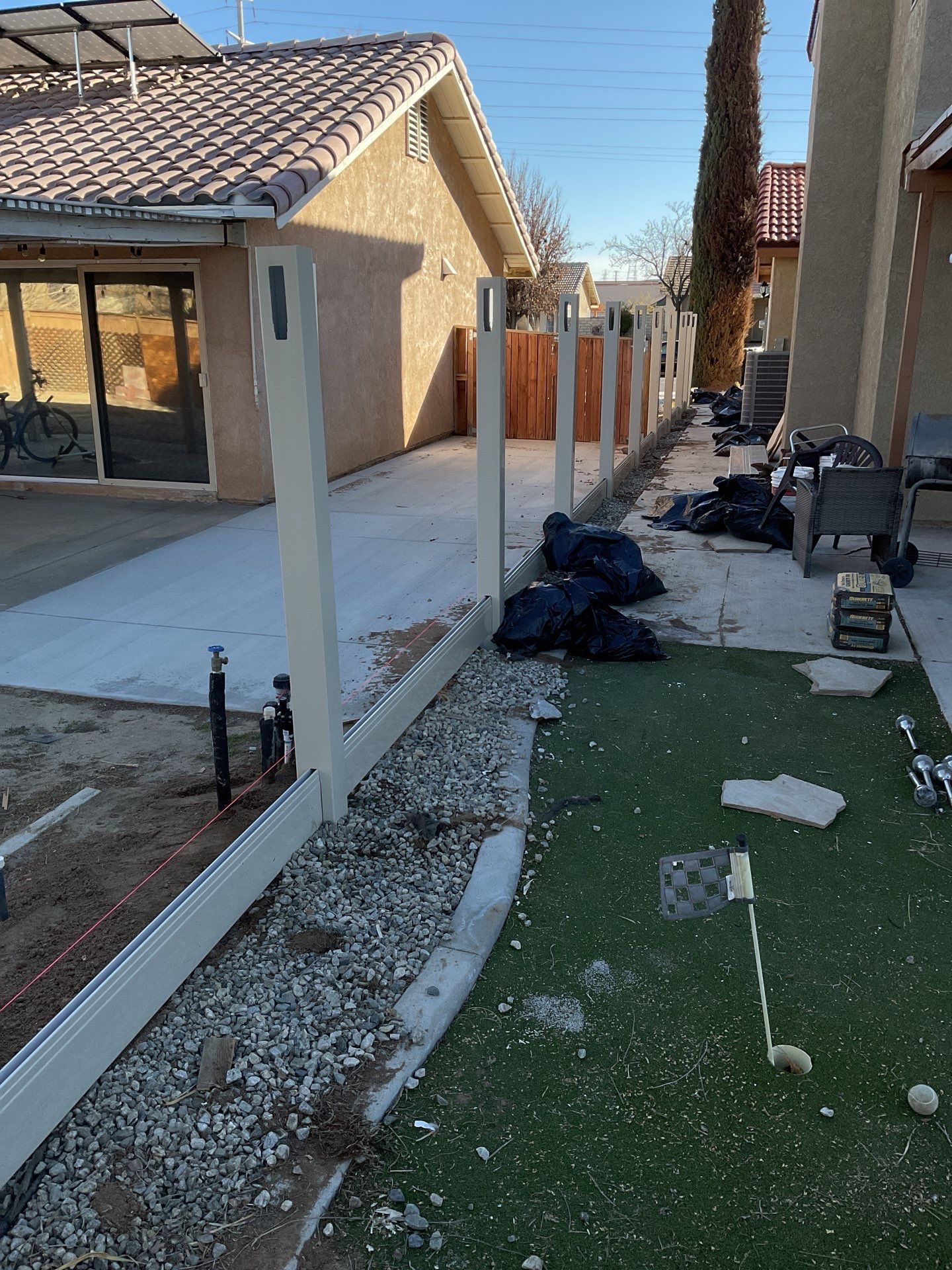 Beautiful vinyl fence installation by Fence Guys Inc.